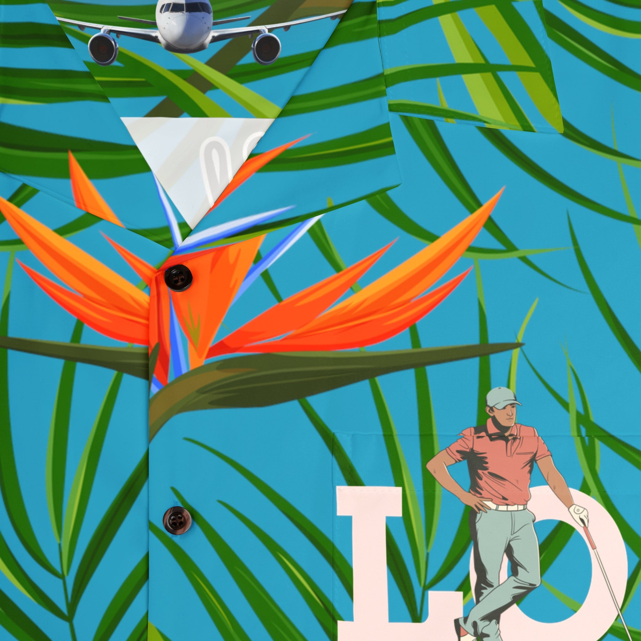 Rich Vibes Tropical RV Golfer's Love Chill Vibes - Men's Hawaiian Shirt (AOP)Turquoise