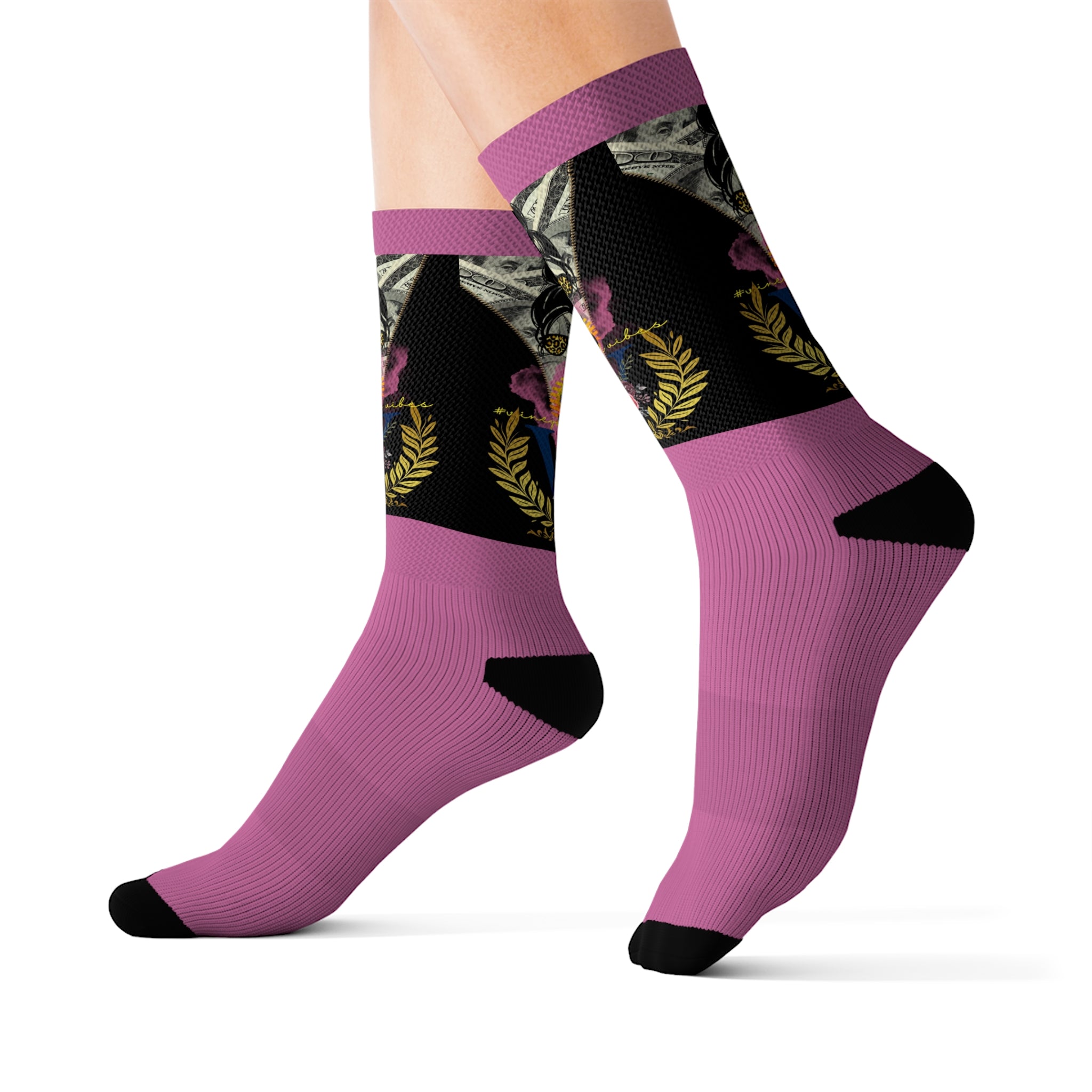 Vineyard Vibes V5 Vibes Colab Light Pink - Sublimation Socks