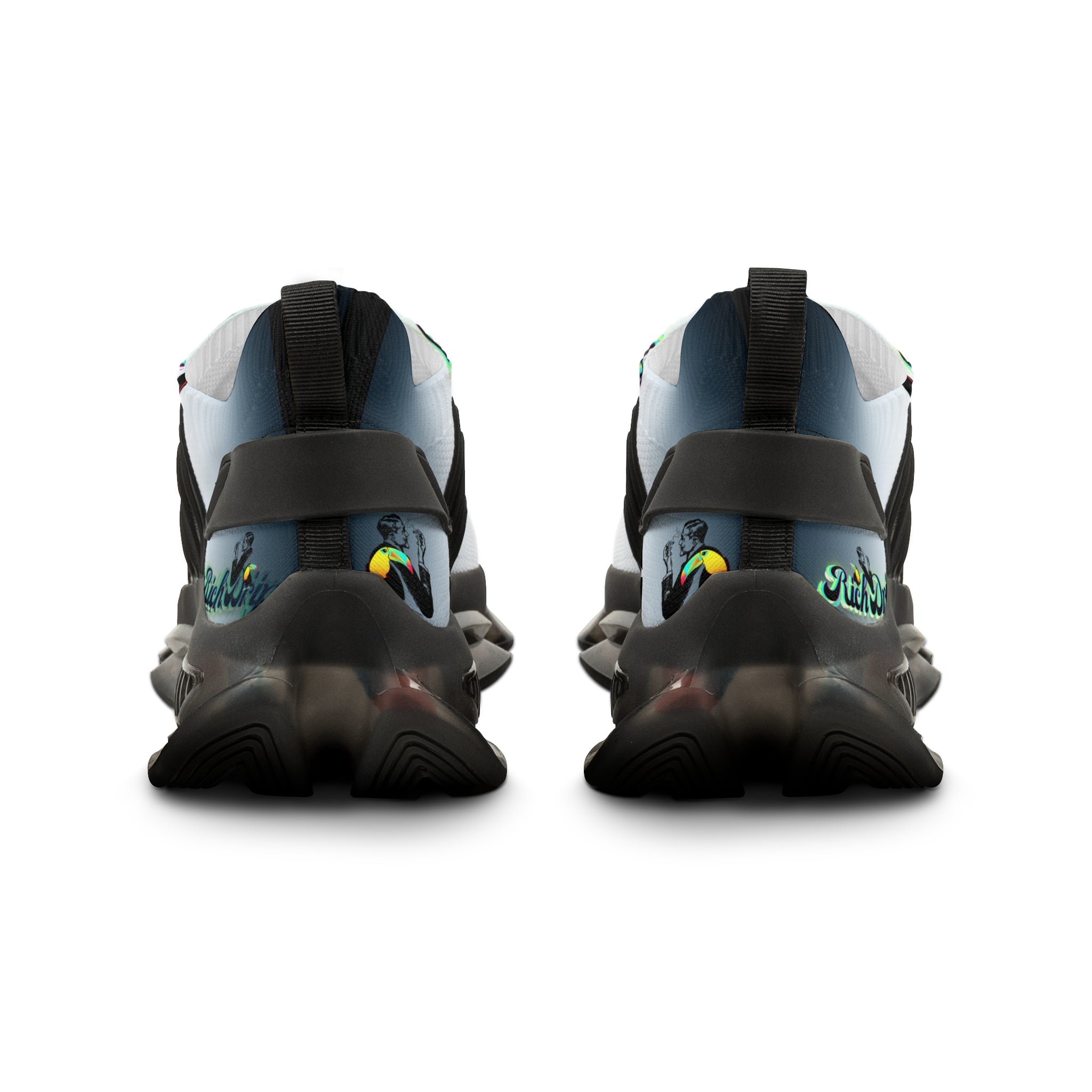 RV5 Pulse White Moonlight Sport Stripe Tropical Neon Green Glow Logo - Men's Mesh Sneakers White