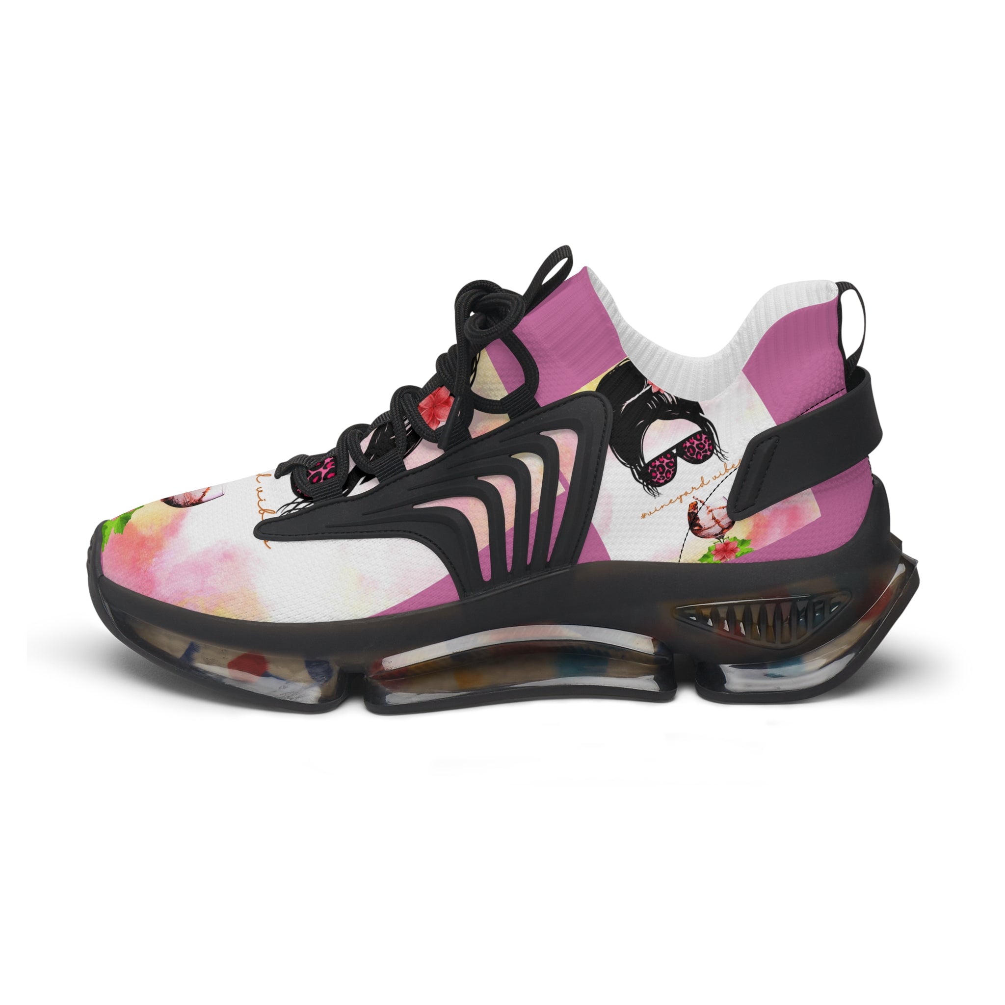 Vineyard Vibes Pink Water Color - Women's Mesh Sneakers