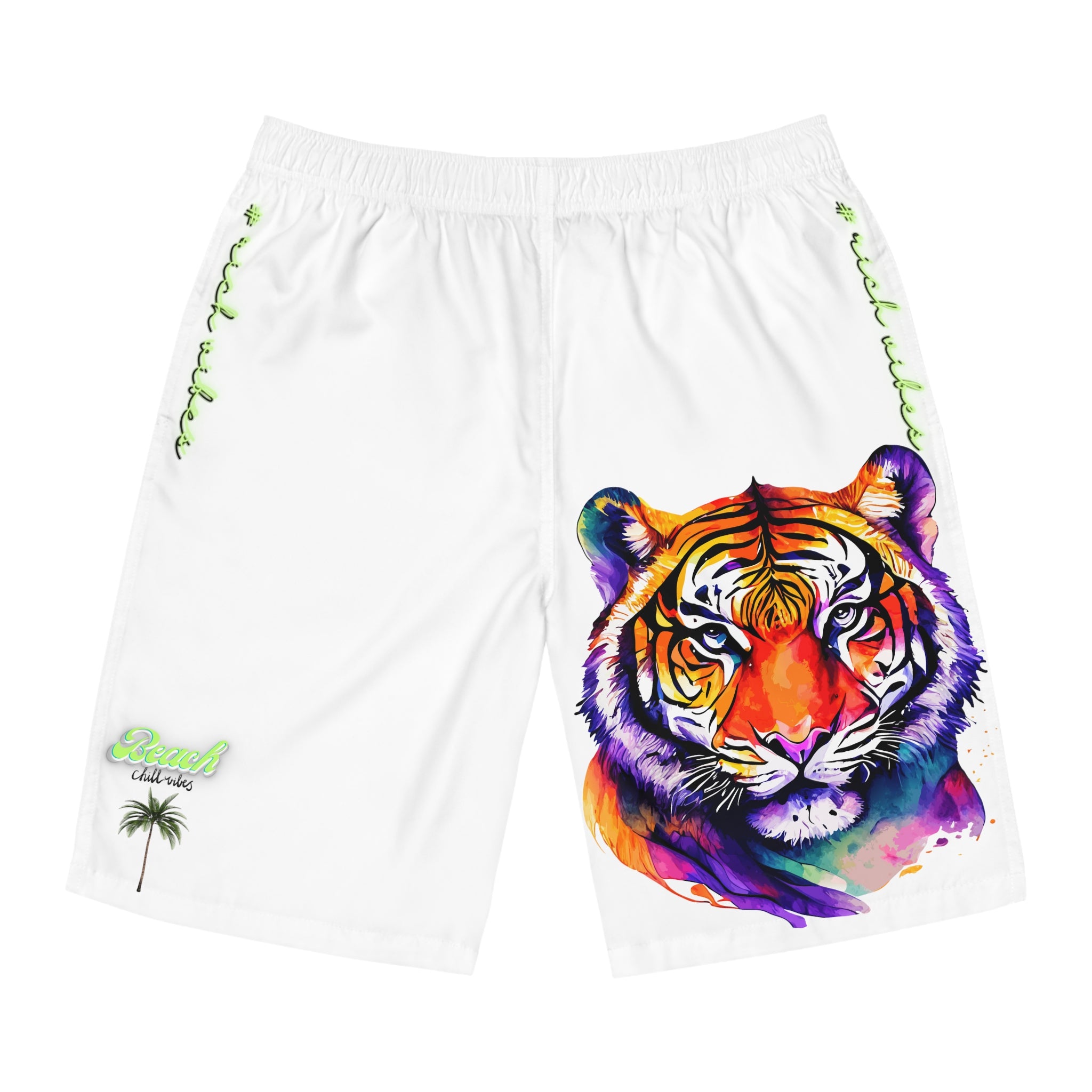 Rich Vibes Volt Beach Chill Vibes 2.0 White - Men's Board Shorts (AOP)