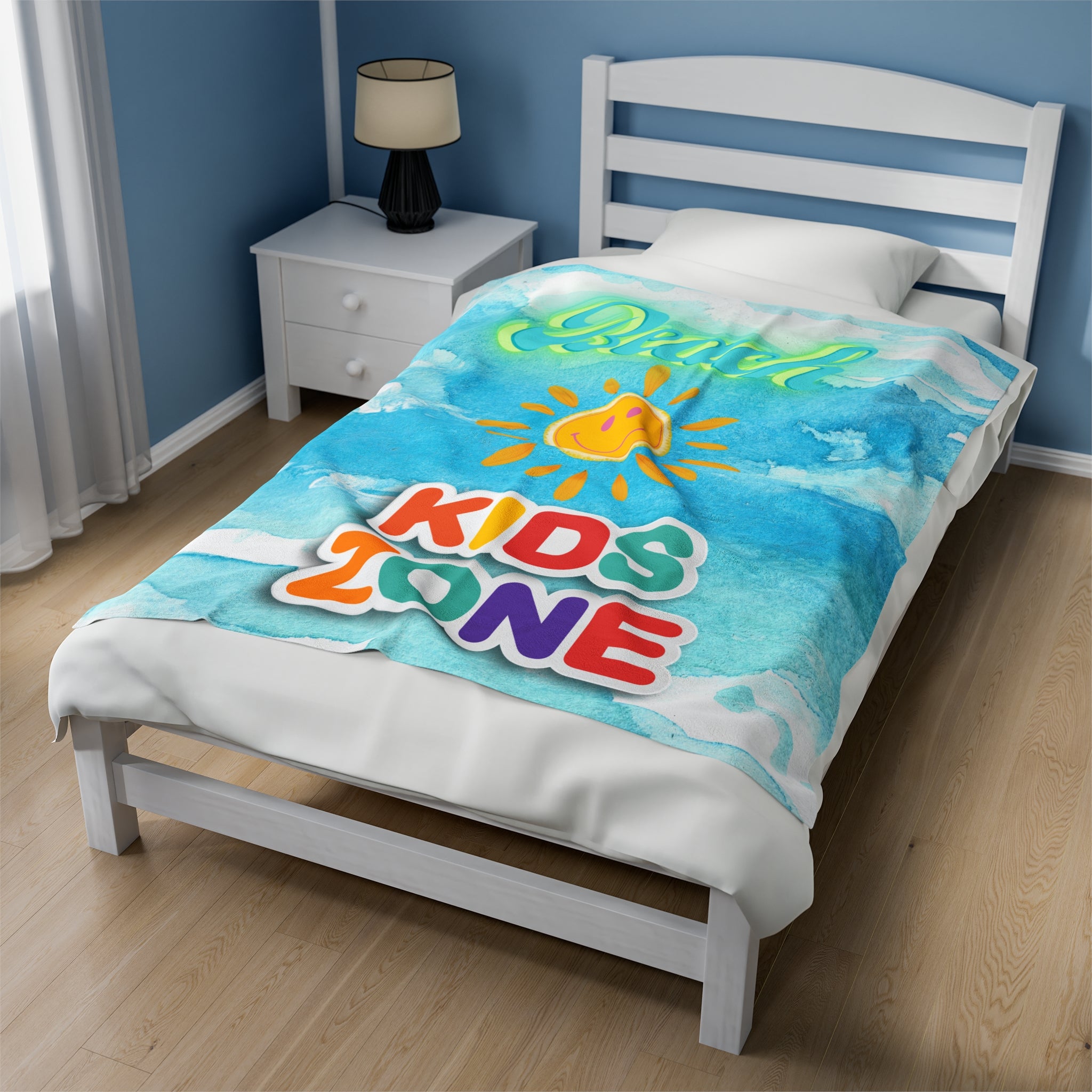 RV Beach Kids Zone - Velveteen Plush Blanket