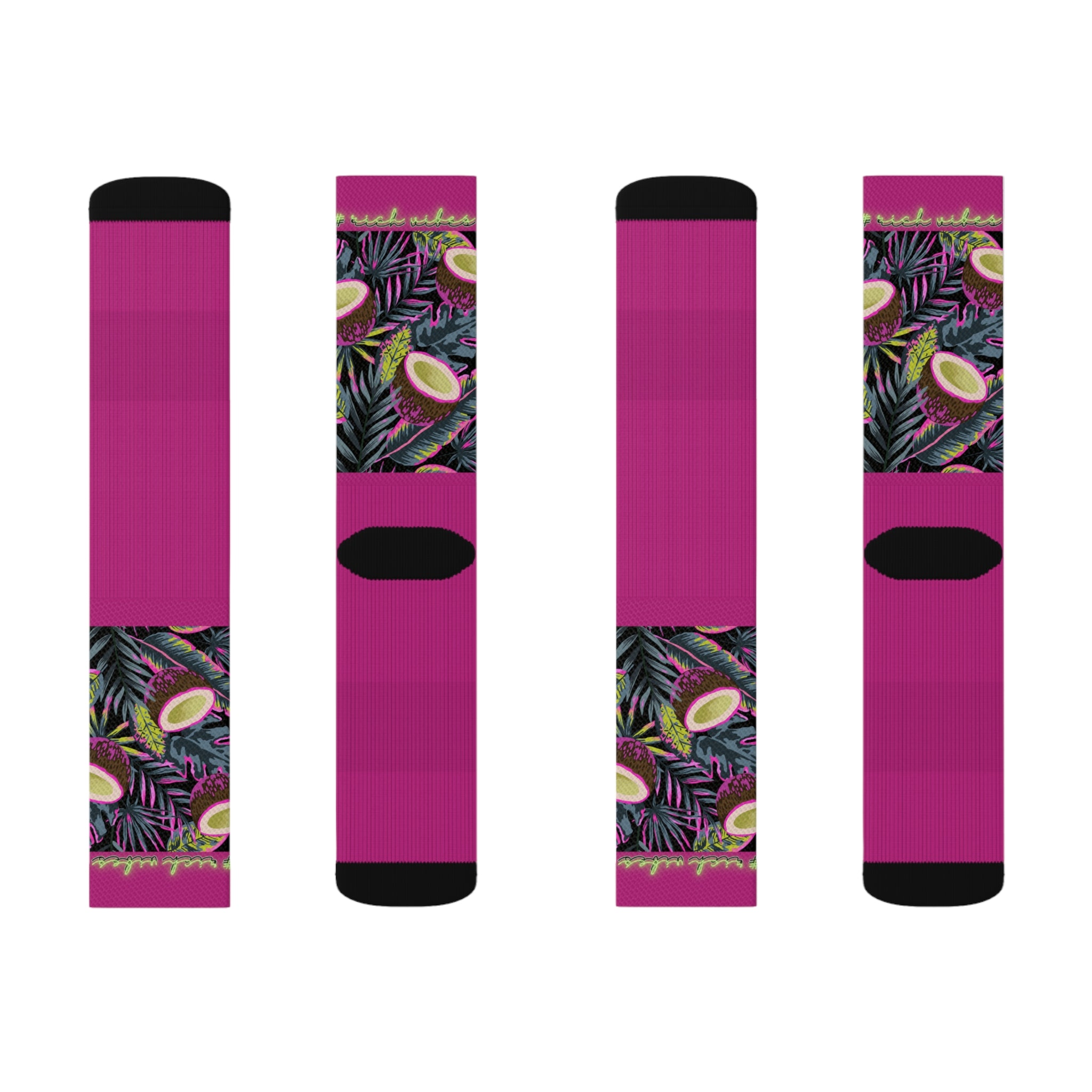 Rich Vibes Volt Tropical Coconut Pink - Sublimation Socks