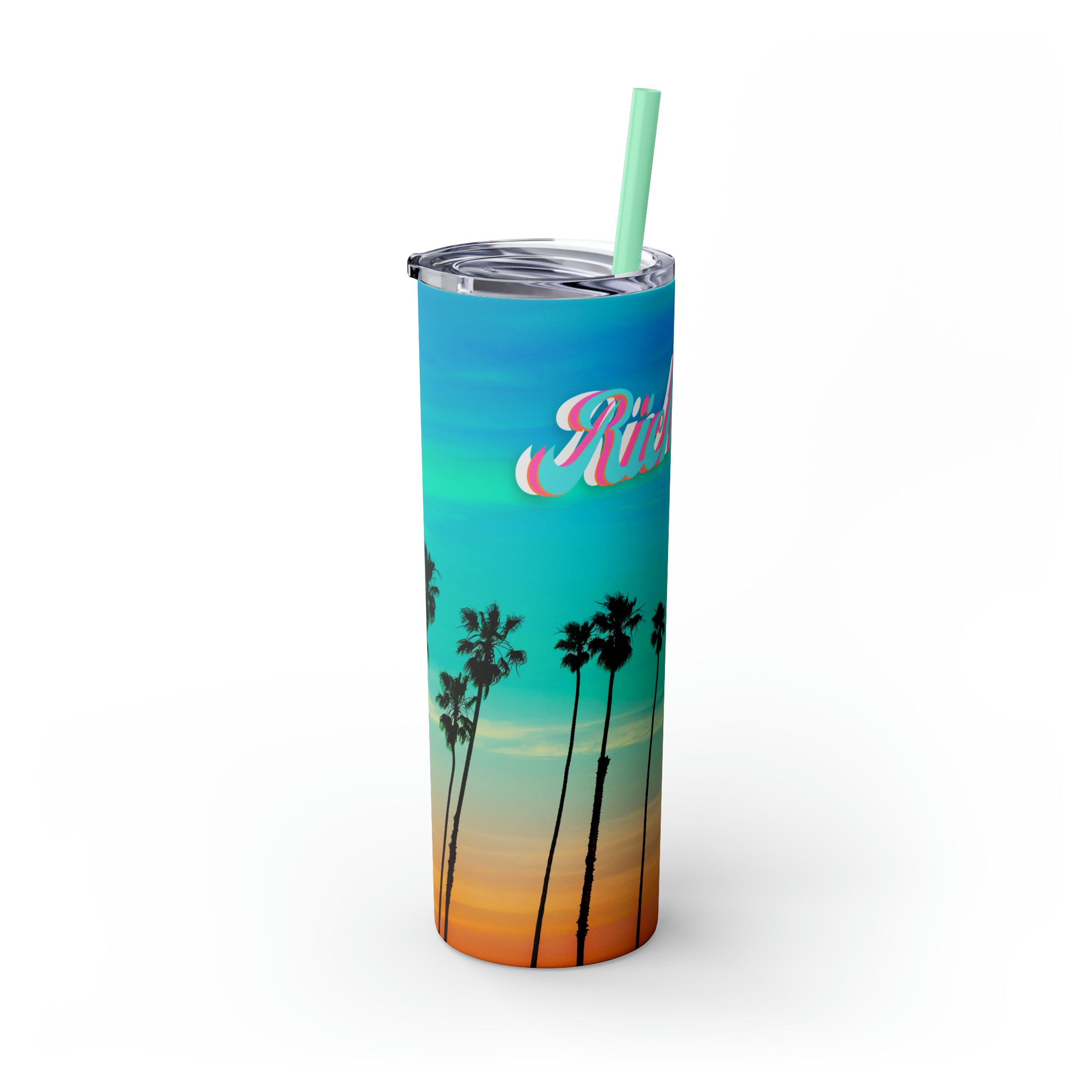 RV Rich Drip Multi-Colored Sunset - Skinny Tumbler with Straw, 20oz