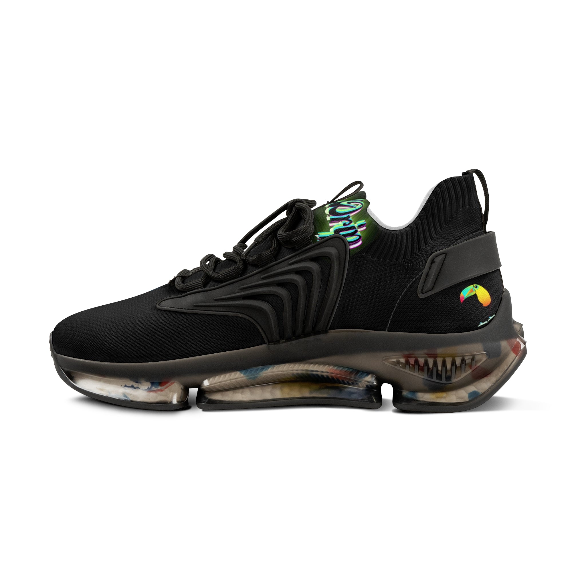 RV5 Pulse Tropical Neon Green Glow Logo - Men's Mesh Sneakers Black