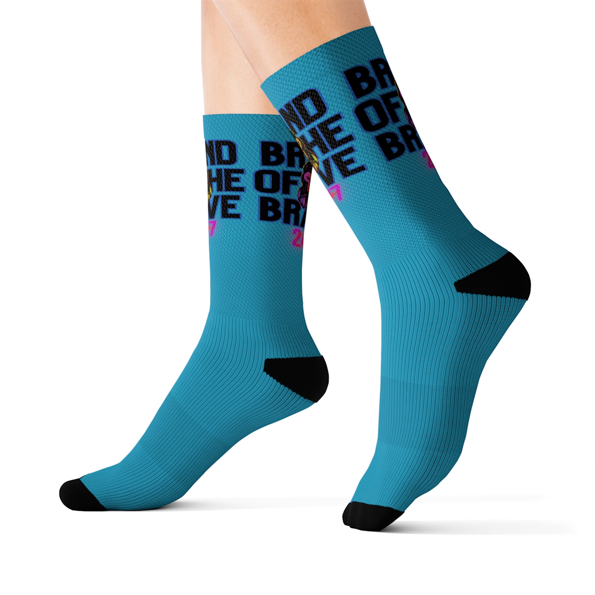 Rich Vibes Brand Of The Brave Turquoise - Sublimation Socks