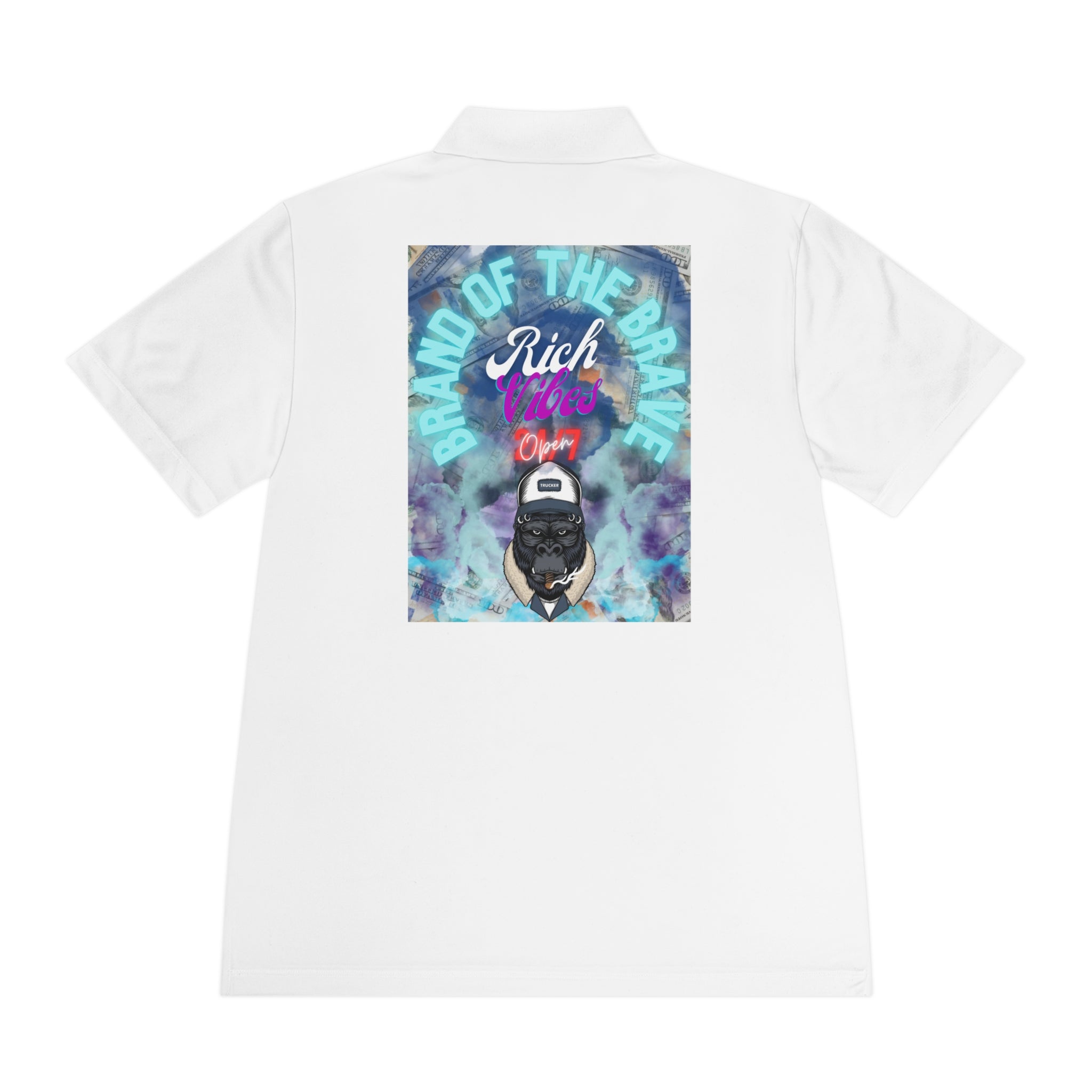 Rich Vibes 24/7 Brand Of The Brave Blue Ape 2.0 - Men's Sport Polo Shirt