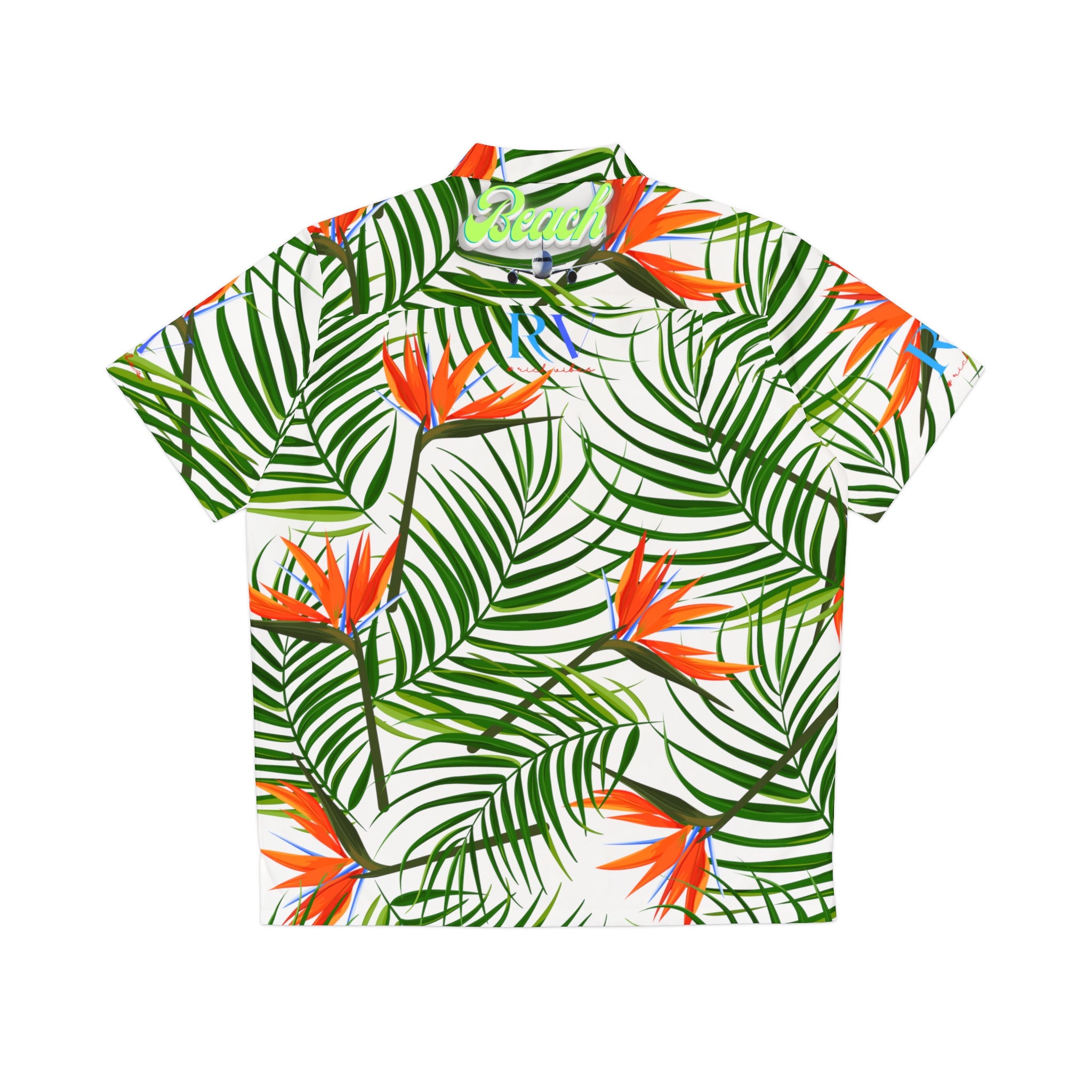 Rich Vibes Tropical RV Golfer's Love - Men's Hawaiian Shirt (AOP)White