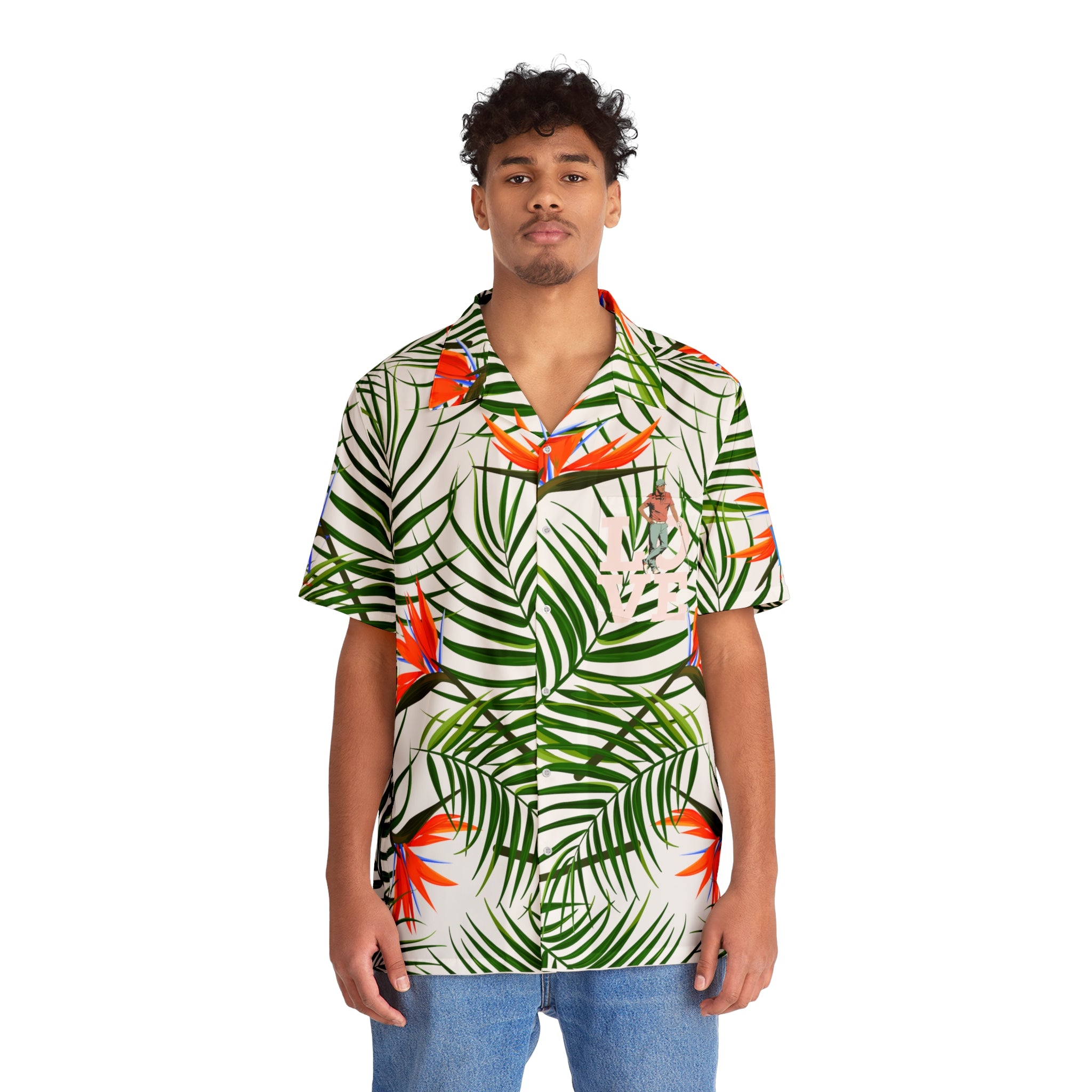 Rich Vibes Tropical RV Golfer's Love Chill Vibes - Men's Hawaiian Shirt (AOP)White