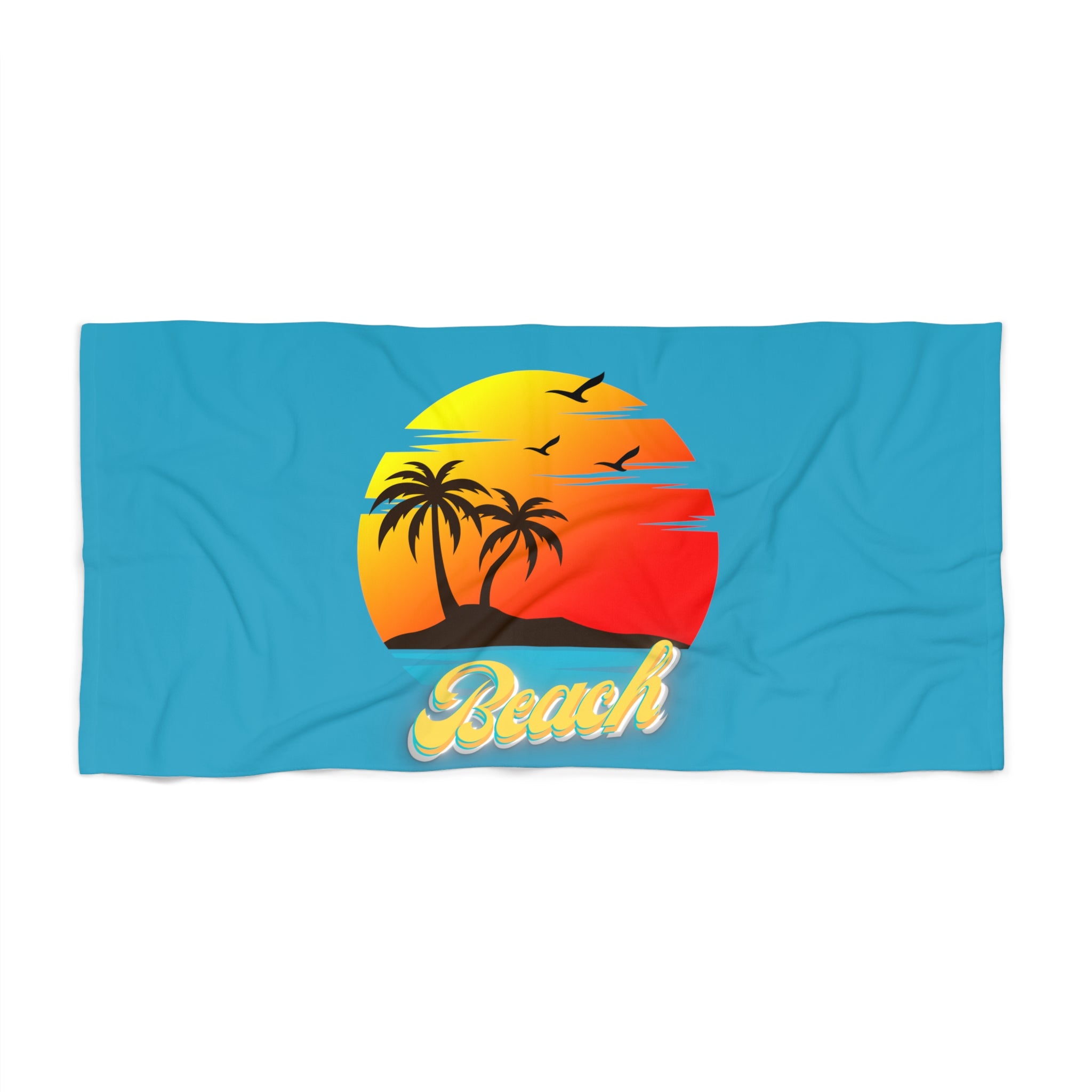 Rich Vibes Beach Vibes Golden Sunset - Beach Towel - Turquoise