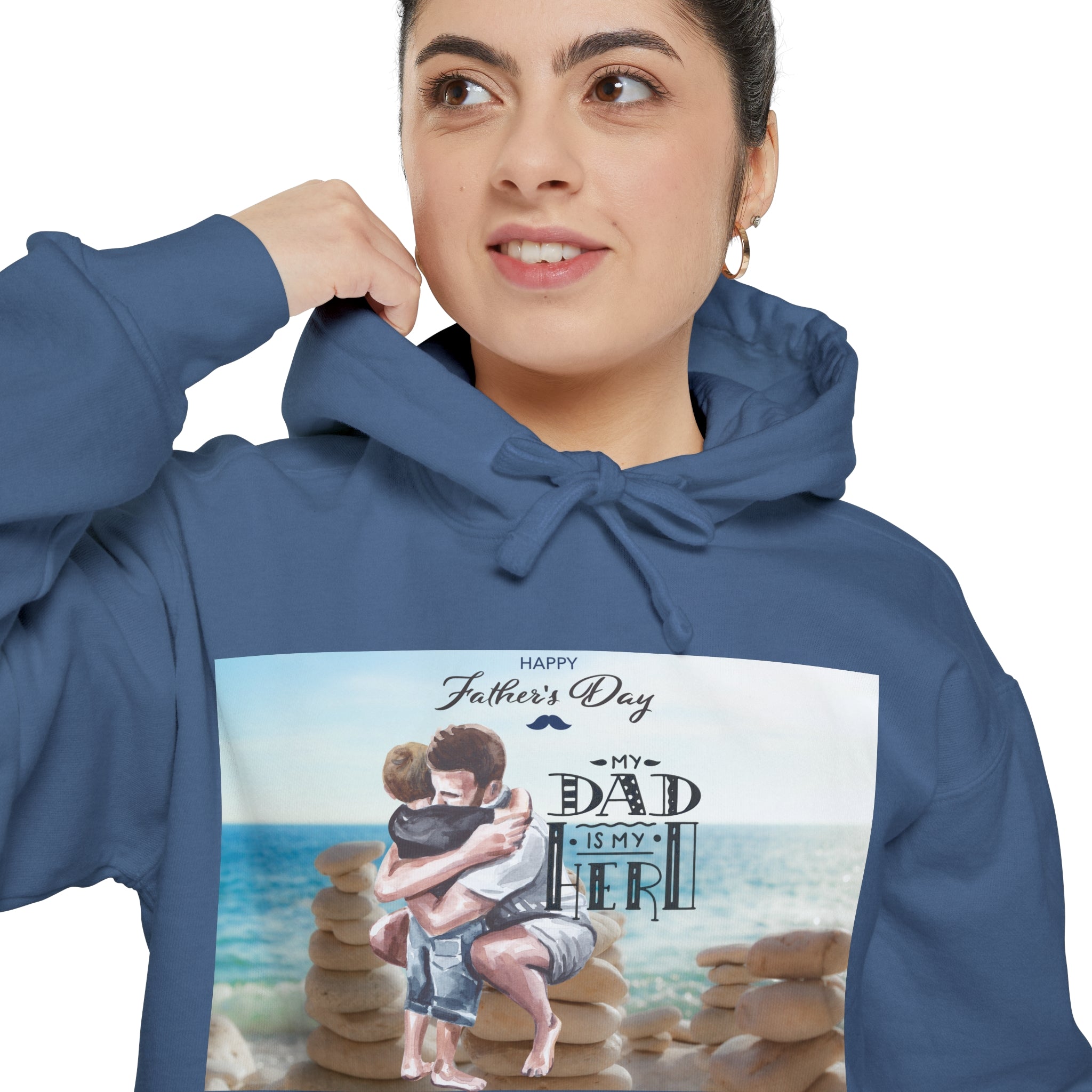 A Father's Heart Father's Day Denim - Garment-Dyed Hoodie