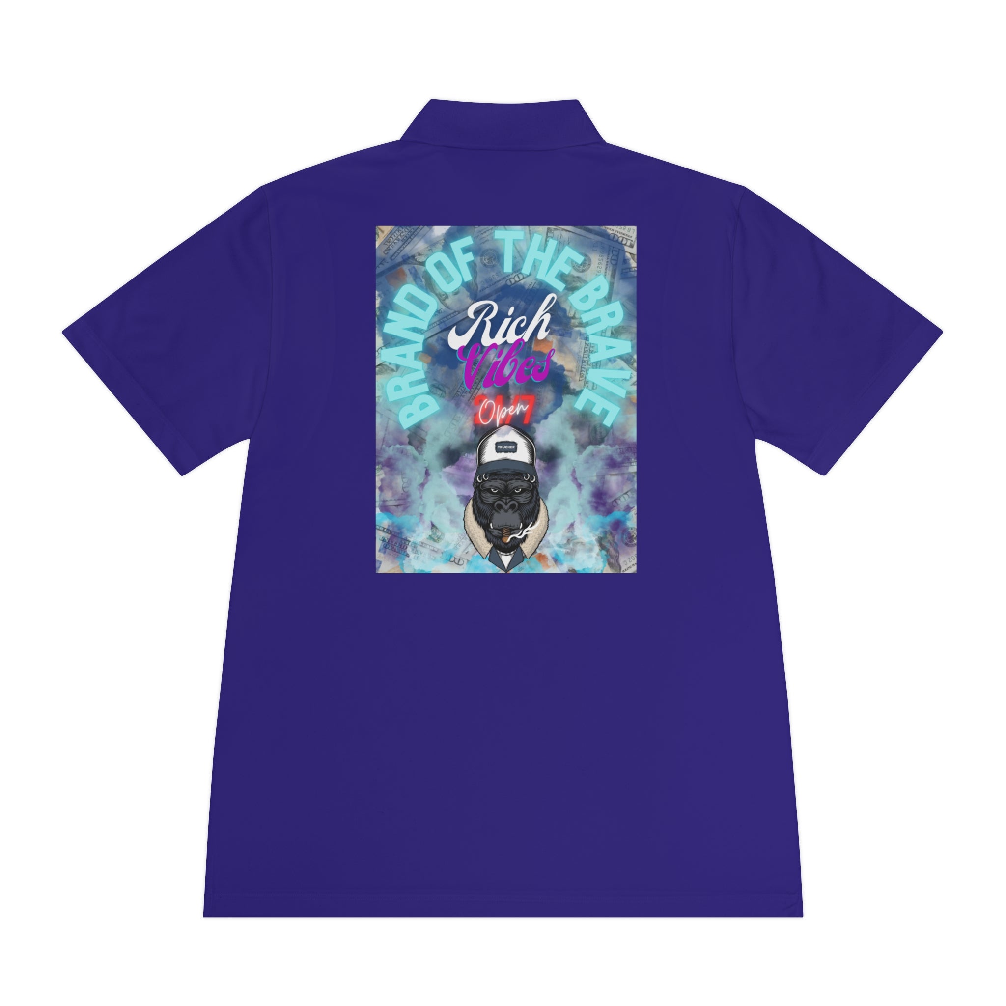 Rich Vibes 24/7 Brand Of The Brave Blue Ape 2.0 - Men's Sport Polo Shirt