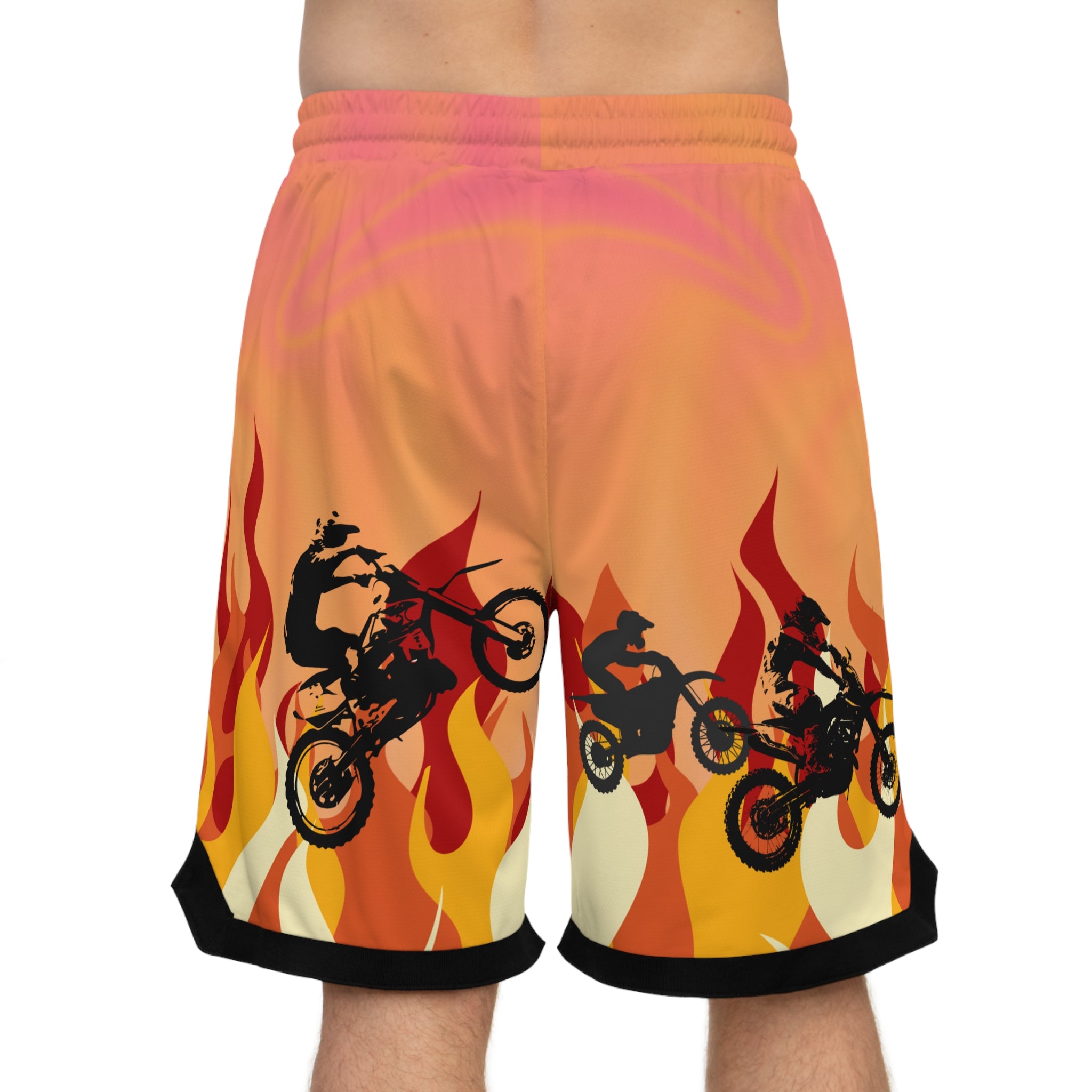 Brand Of The Brave Fire Flame Kindle Auburn 1.0 - Basketball Rib Shorts (AOP)