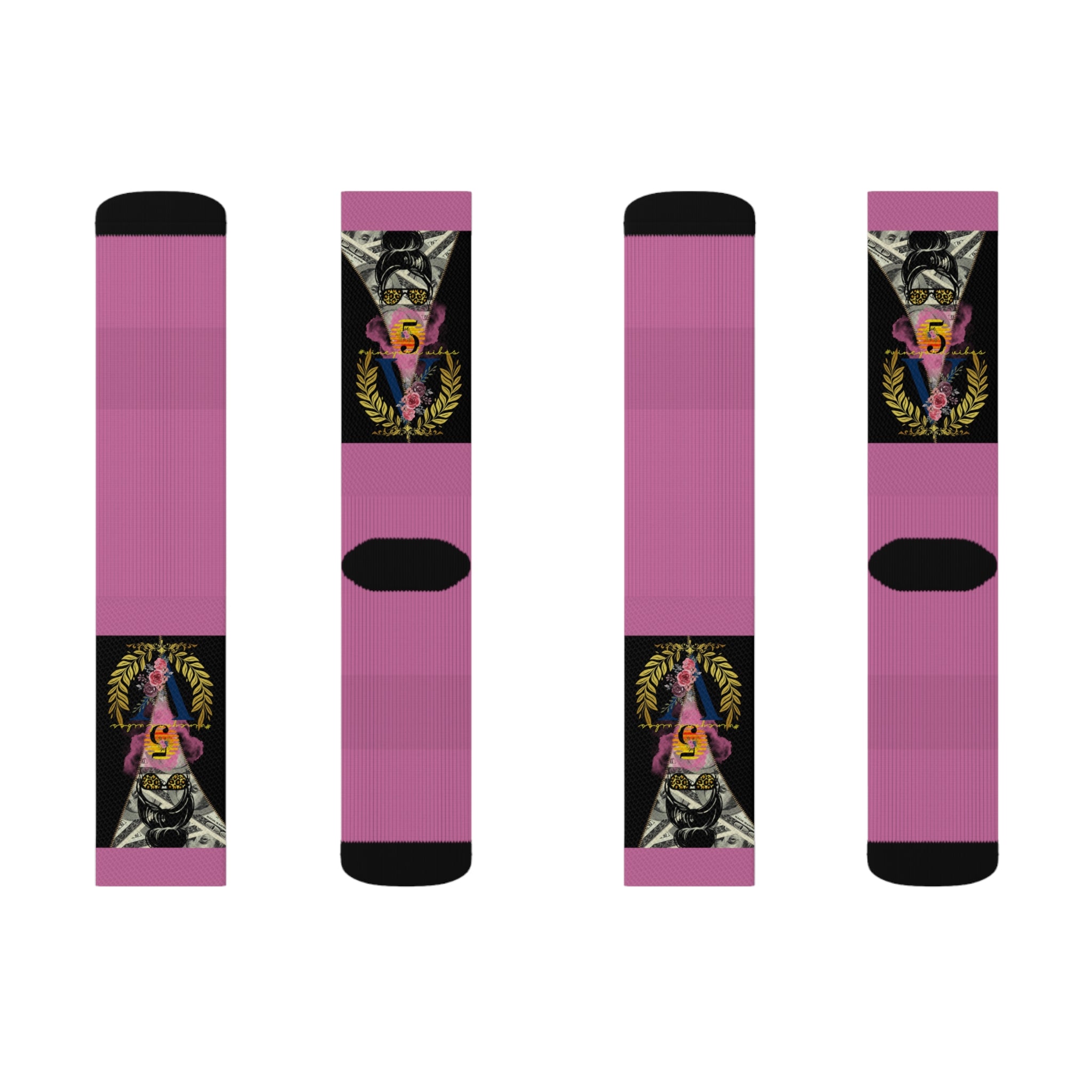 Vineyard Vibes V5 Vibes Colab Light Pink - Sublimation Socks