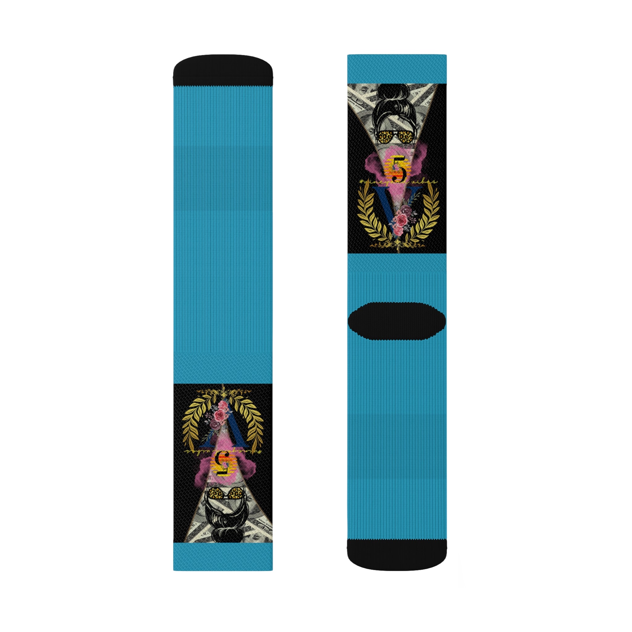 Vineyard Vibes V5 Vibes Colab Turquoise - Sublimation Socks