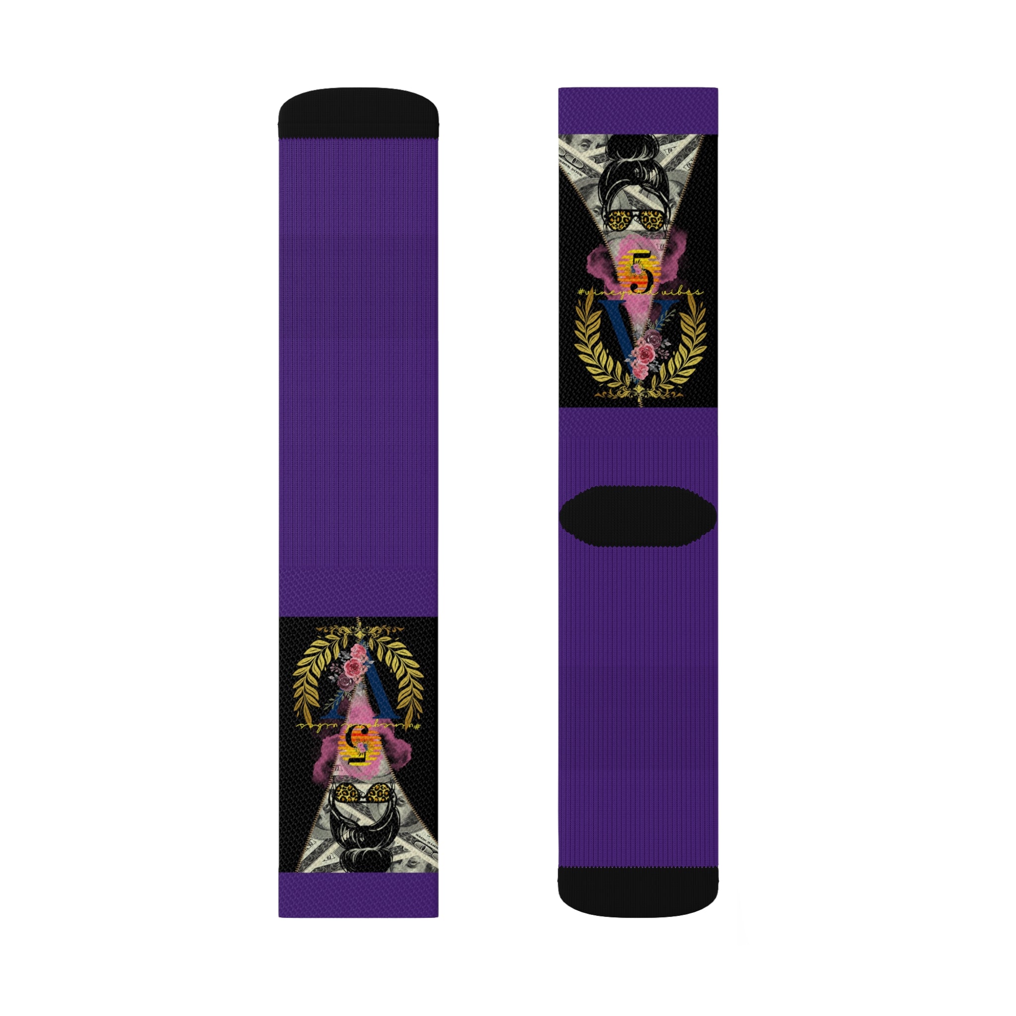 Vineyard Vibes V5 Vibes Colab Purple - Sublimation Socks