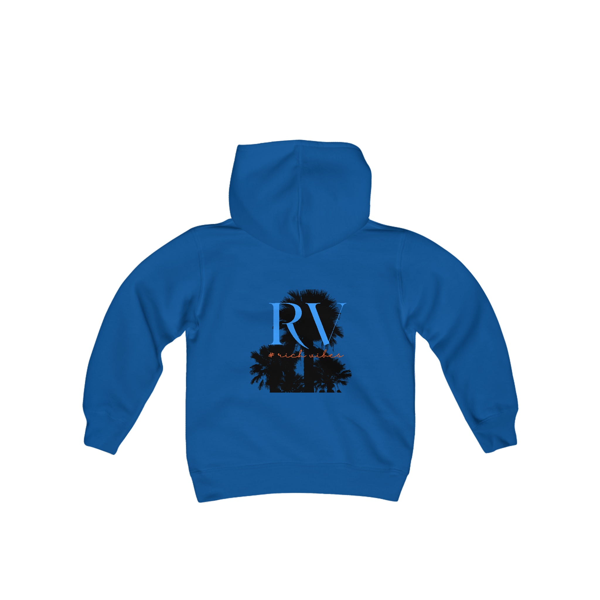 Rich Vibes RV Palm Tree - Youth Heavy Blend Hooded Sweatshirt