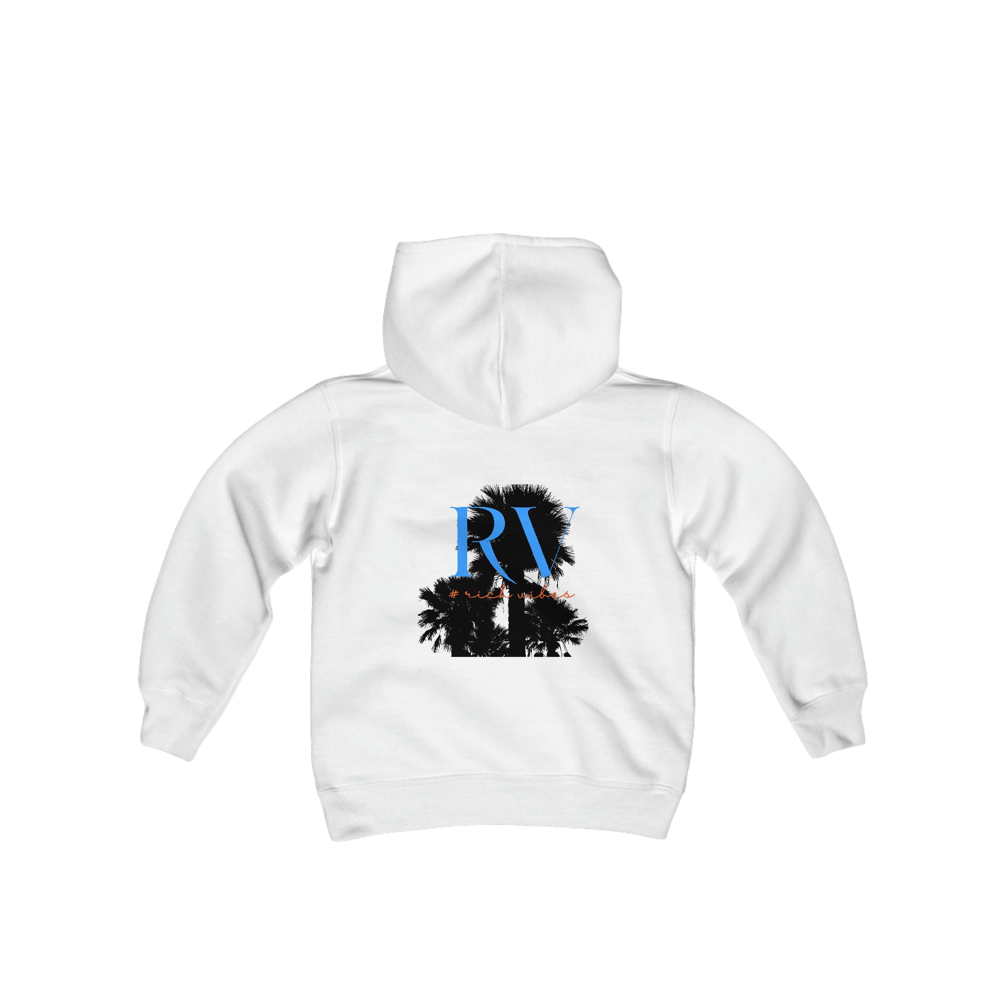 Rich Vibes RV Palm Tree - Youth Heavy Blend Hooded Sweatshirt