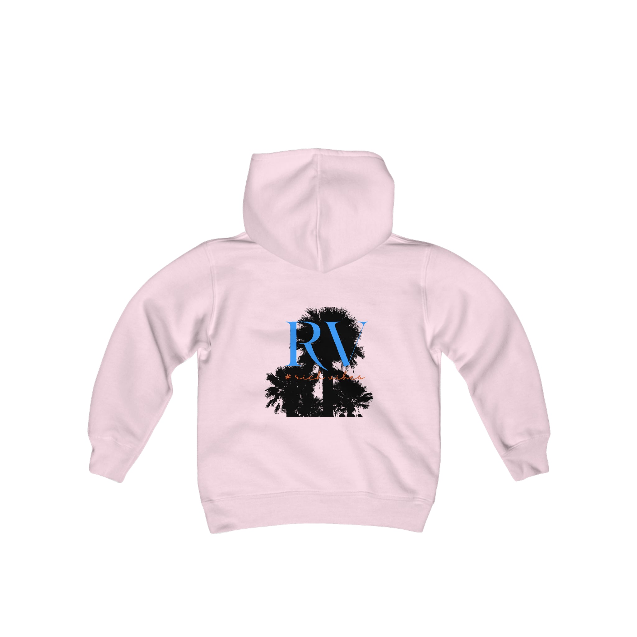 Rich Vibes RV Palm Tree - Youth Heavy Blend Hooded Sweatshirt