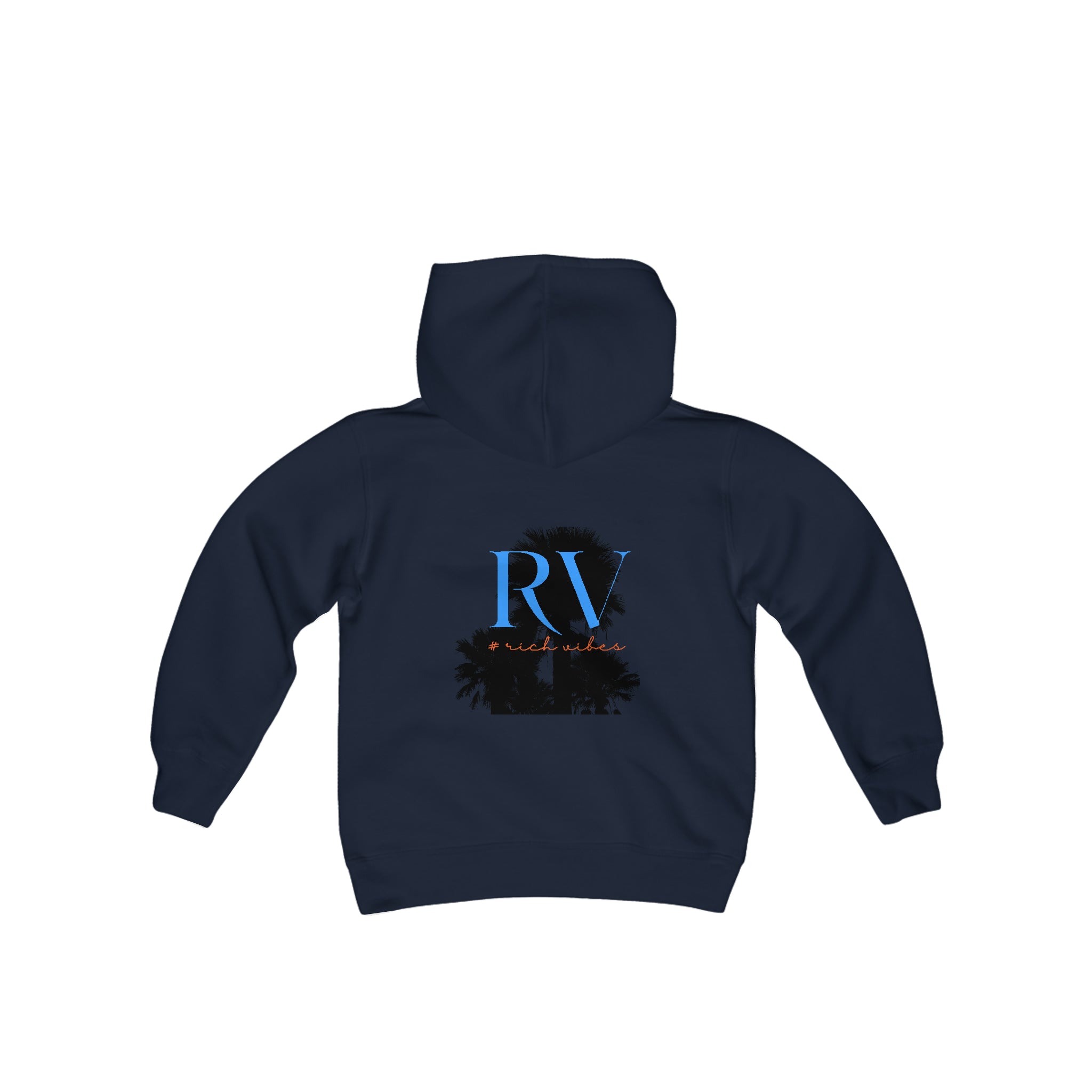 Rich Vibes RV Palm Tree - Youth Heavy Blend Hooded Sweatshirt
