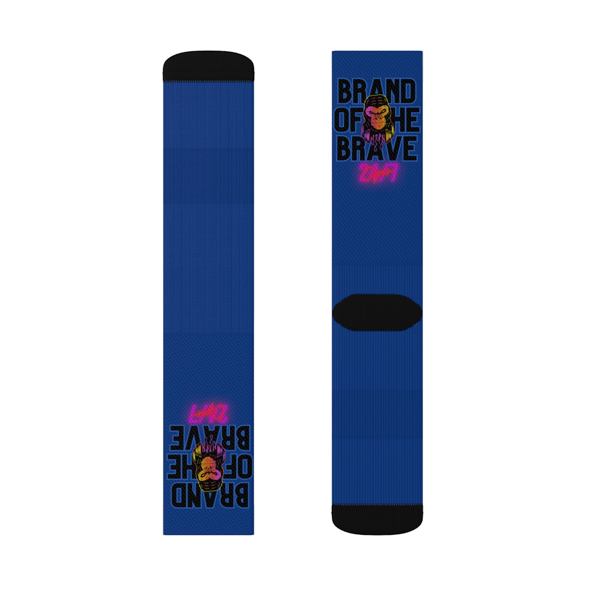 Rich Vibes Brand Of The Brave Dark Blue - Sublimation Socks