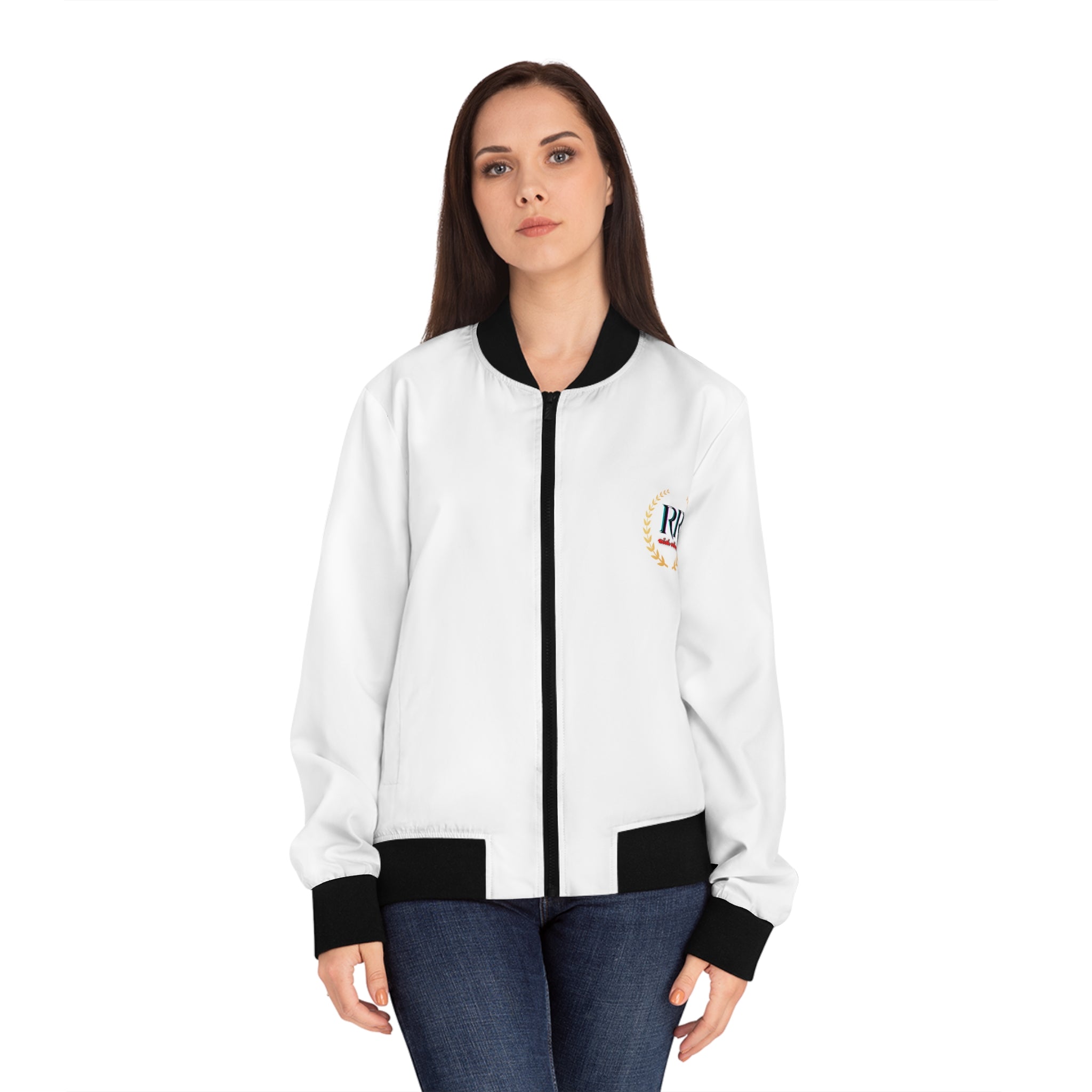 Rich Vibes RR B Eye of the Tiger - Women's Bomber Jacket (AOP) White