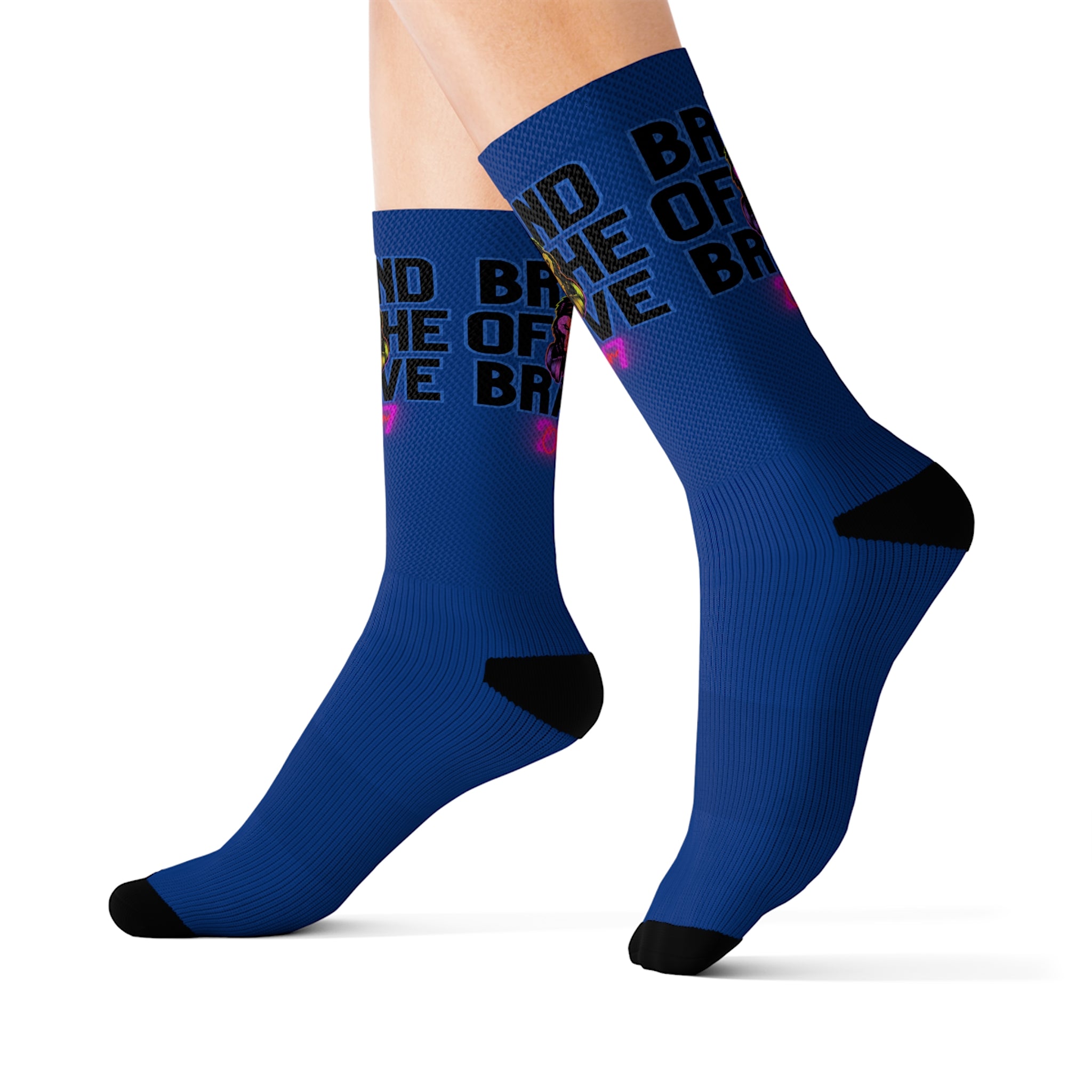Rich Vibes Brand Of The Brave Dark Blue - Sublimation Socks