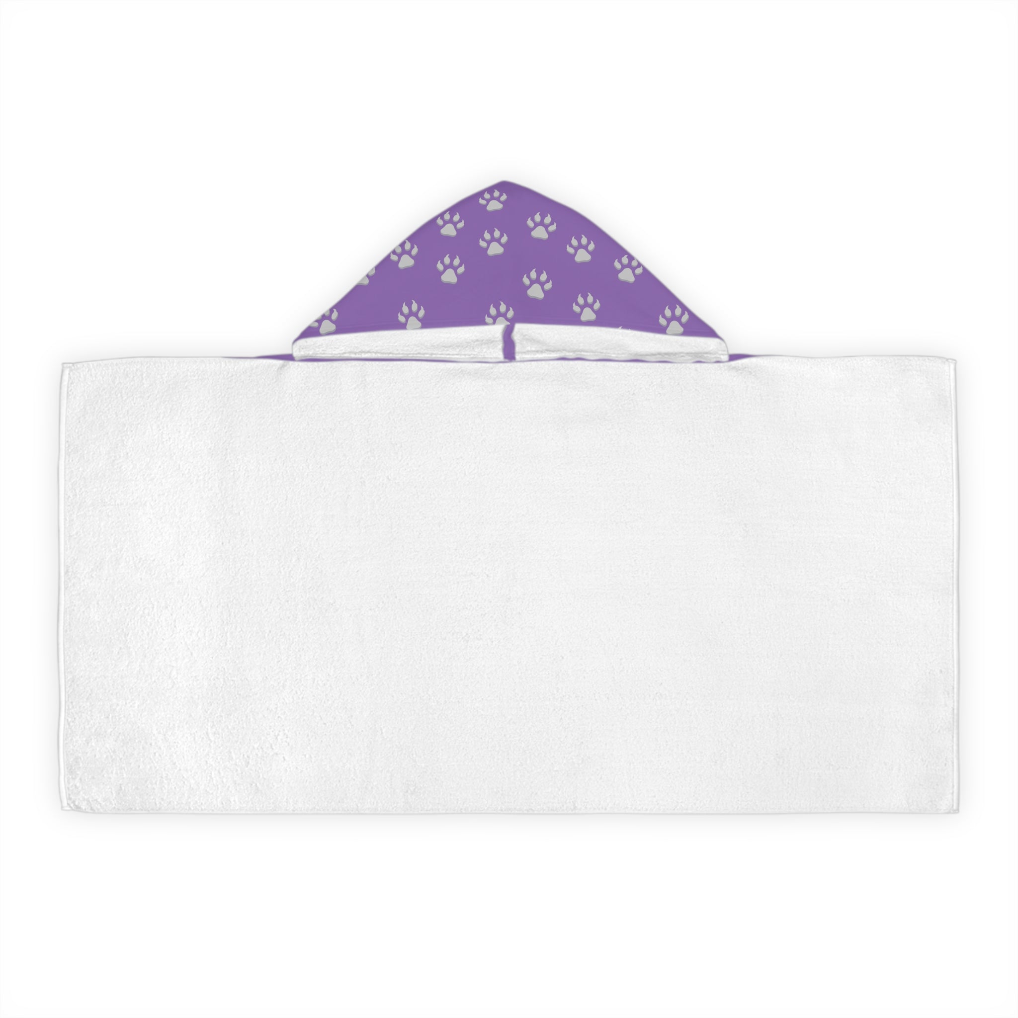 Tiger Cub Paw Print - Youth Hooded Towel (Light Purple)