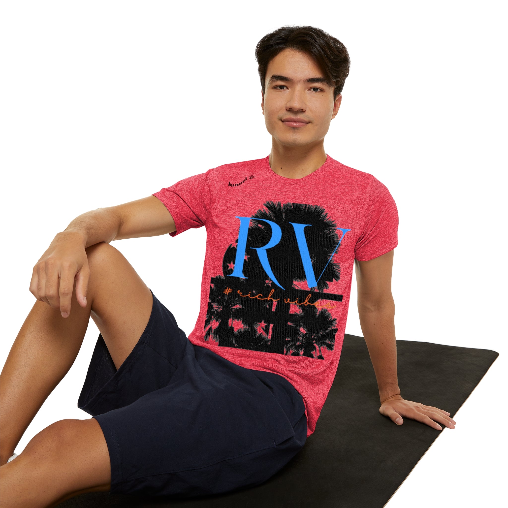 Rich Vibes Palm Tree RV Pulse - Men's Sports T-shirt