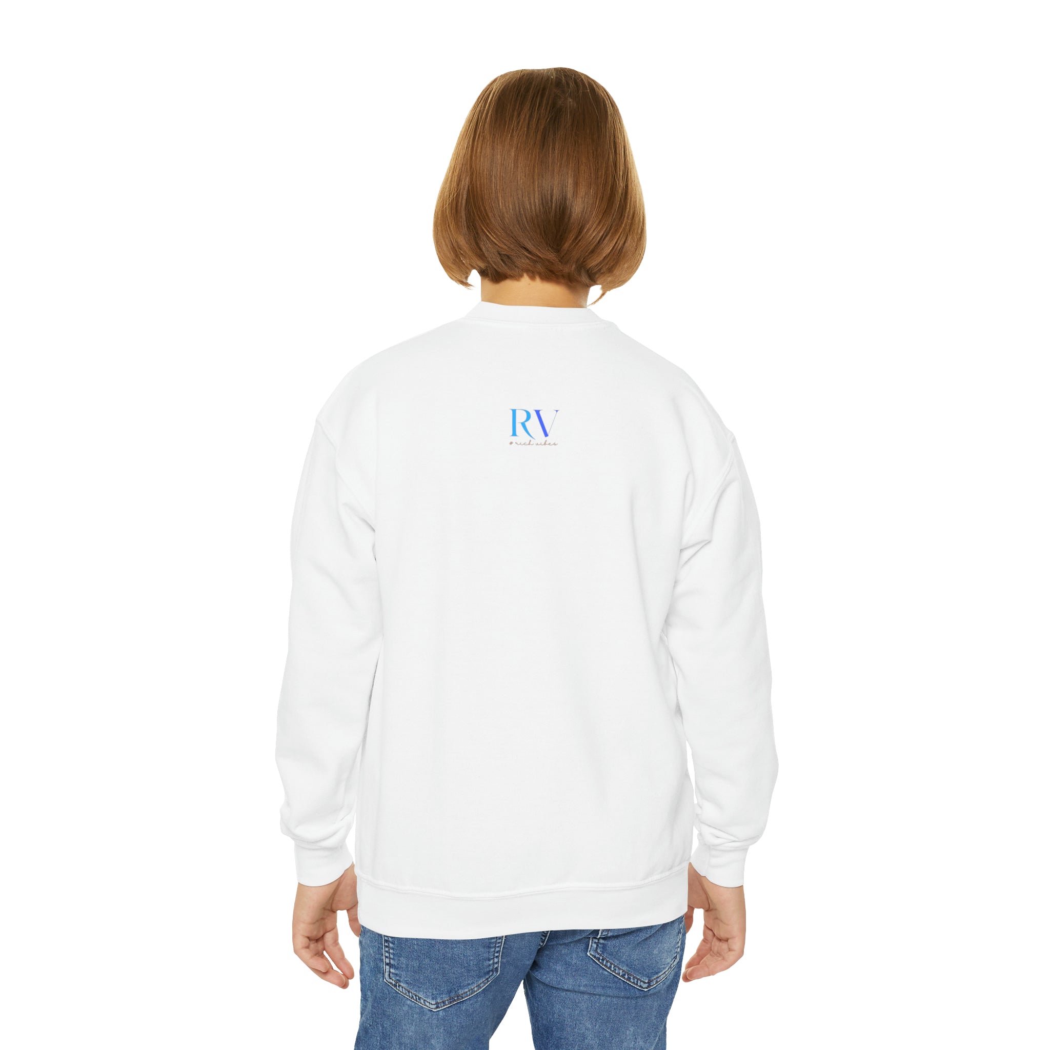 Rich Vibes RV Palm Tree - Youth Crewneck Sweatshirt