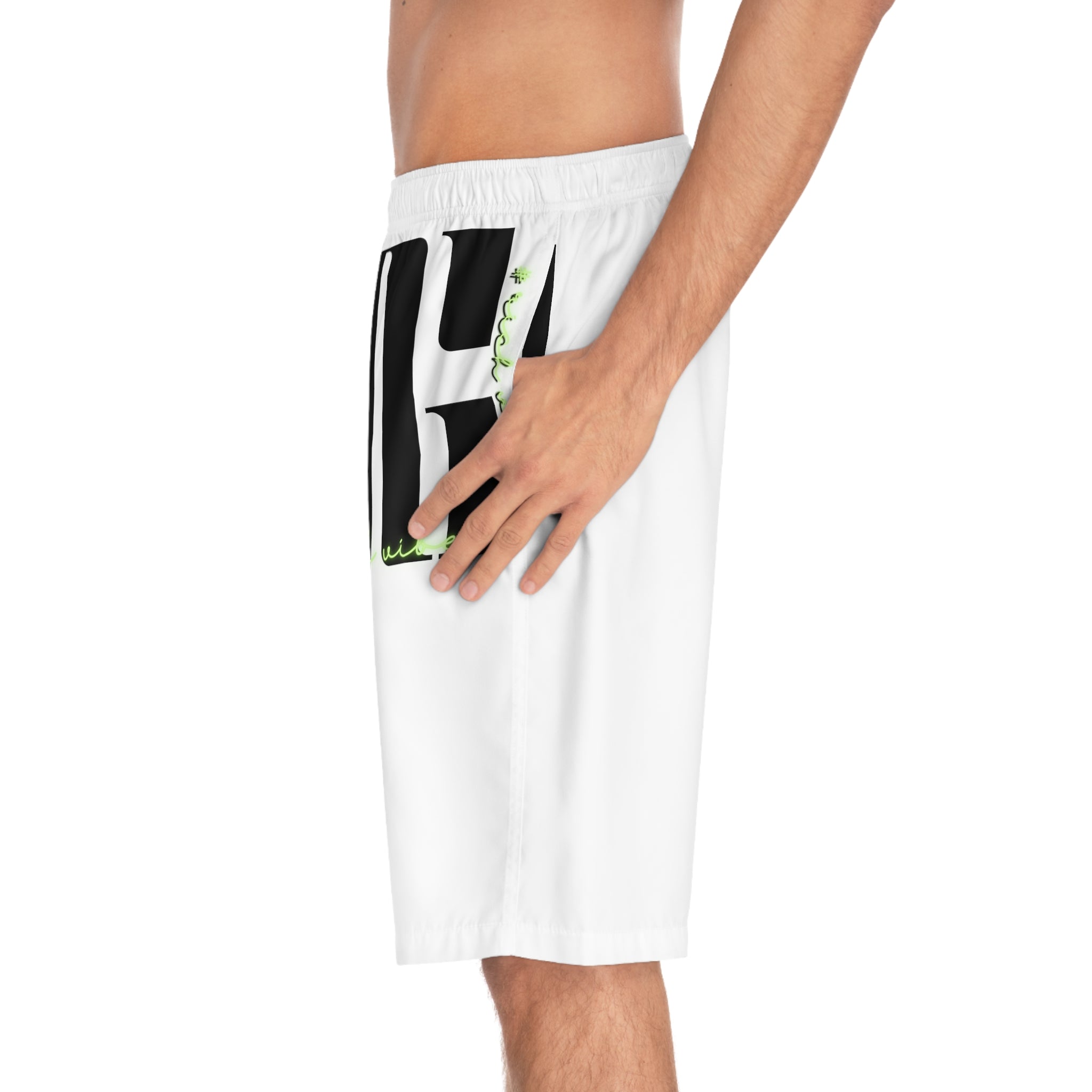 Rich Vibes RR Volt MG Tiger Shield White - Men's Board Shorts (AOP)