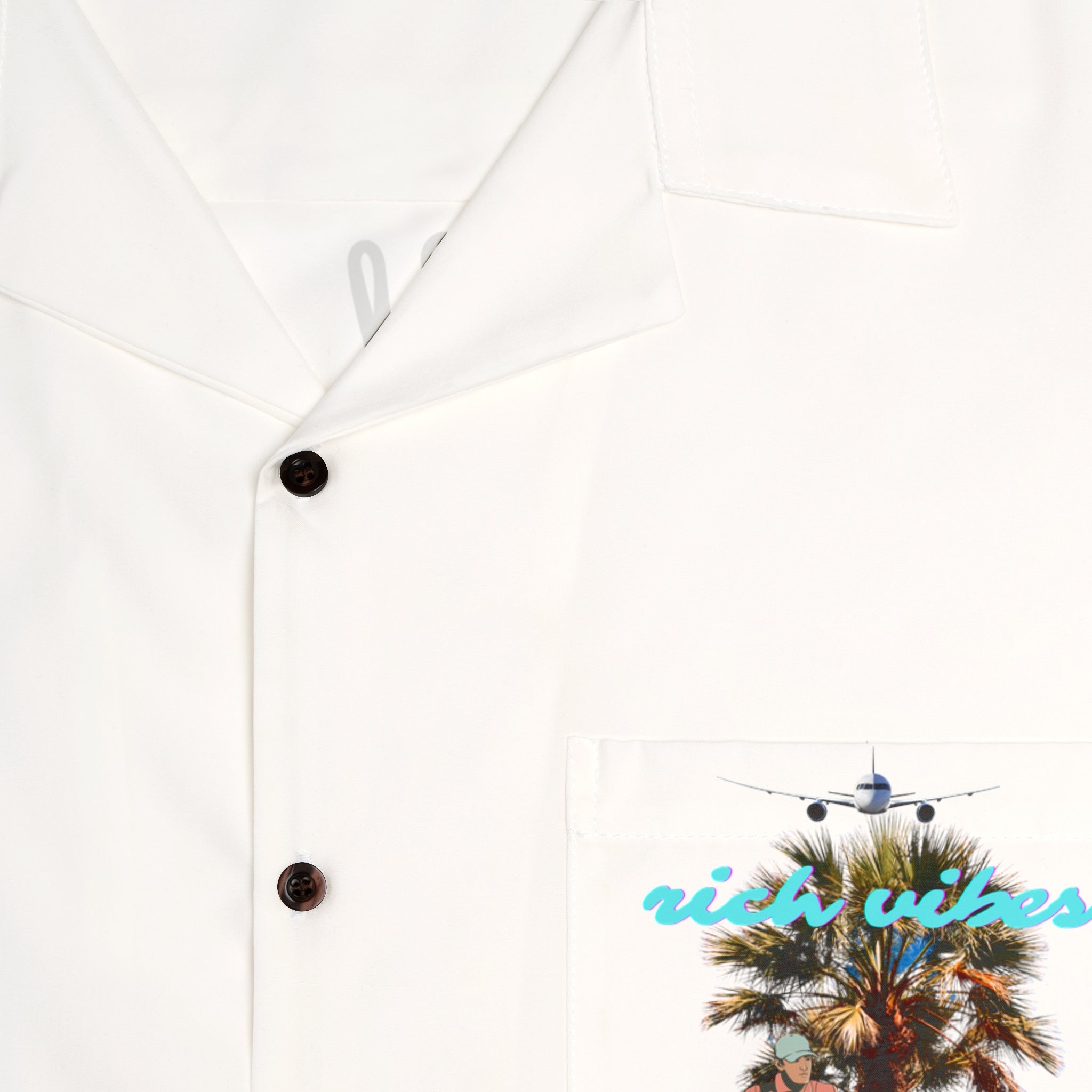 Rich Vibes RV Golfer's Colorful Palm Tree Chill Vibes - Men's Hawaiian Shirt (AOP)White