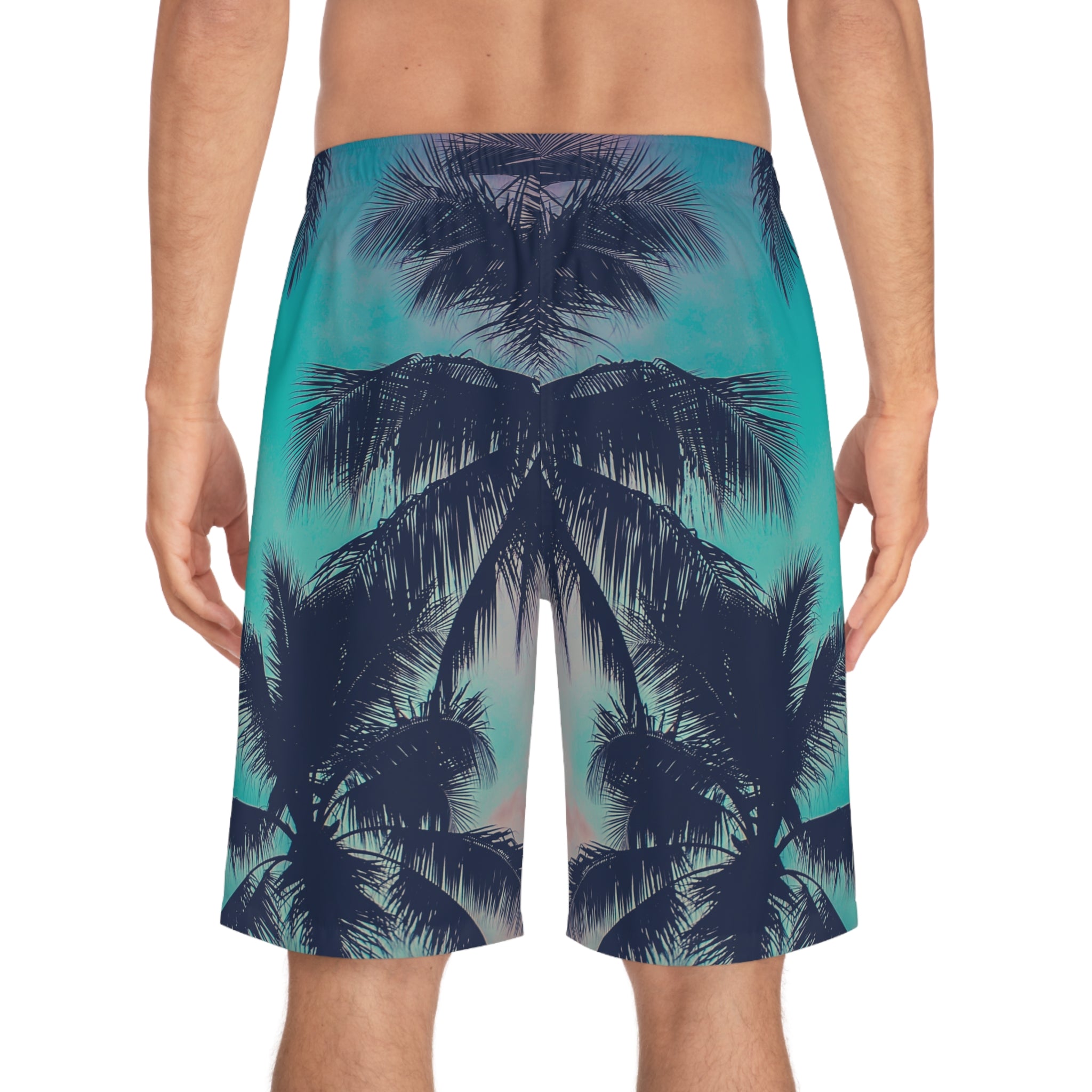 Rich Vibes Volt Teal Blue Tiger Shield Turquoise - Men's Board Shorts (AOP)