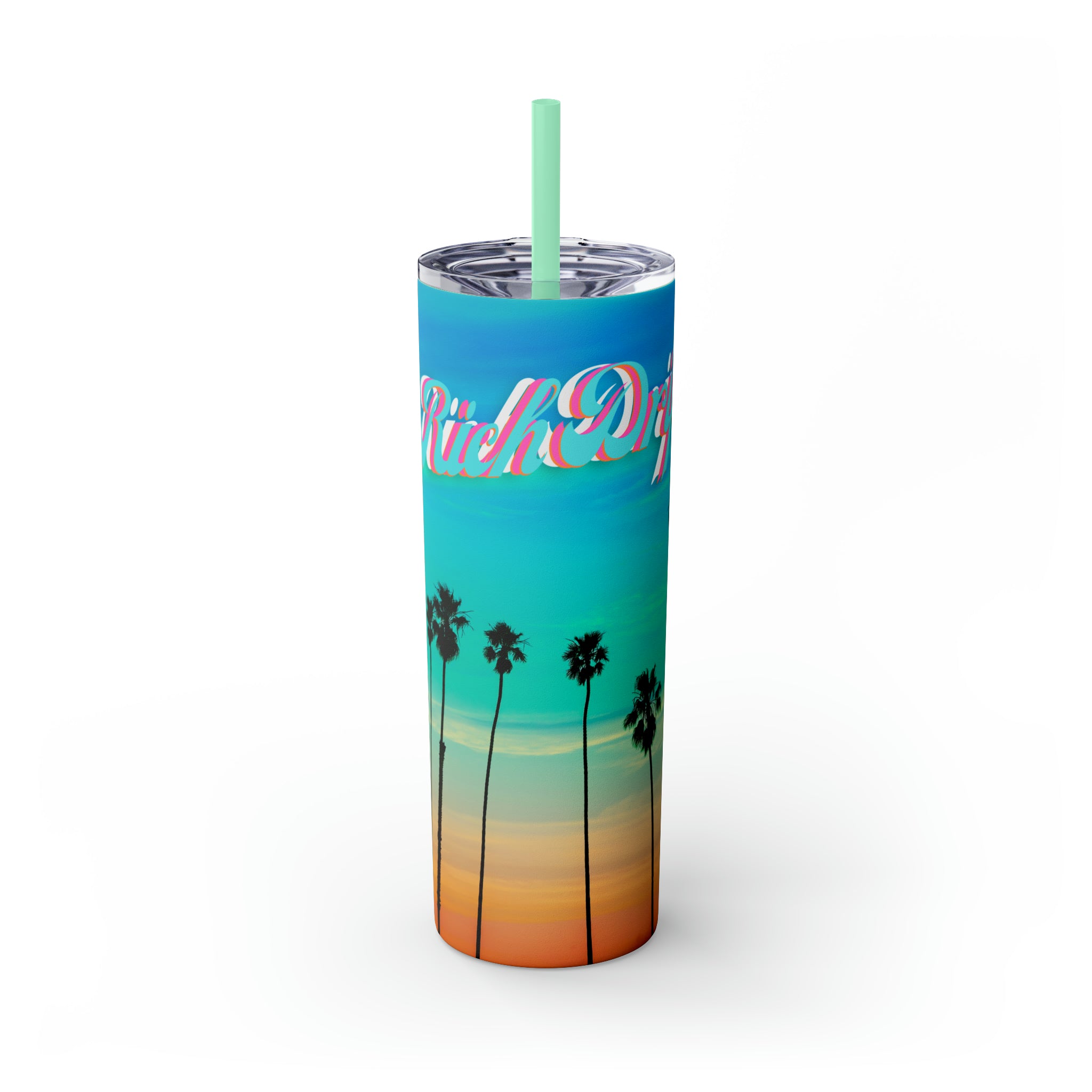 RV Rich Drip Multi-Colored Sunset - Skinny Tumbler with Straw, 20oz