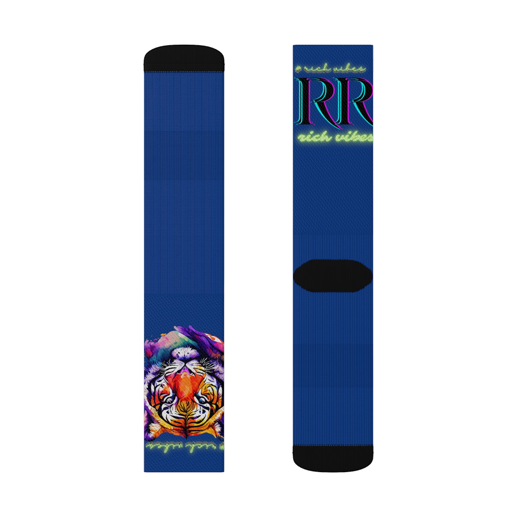 Rich Vibes RR Volt Tropical Jungle Tiger - Sublimation Socks Royal Blue