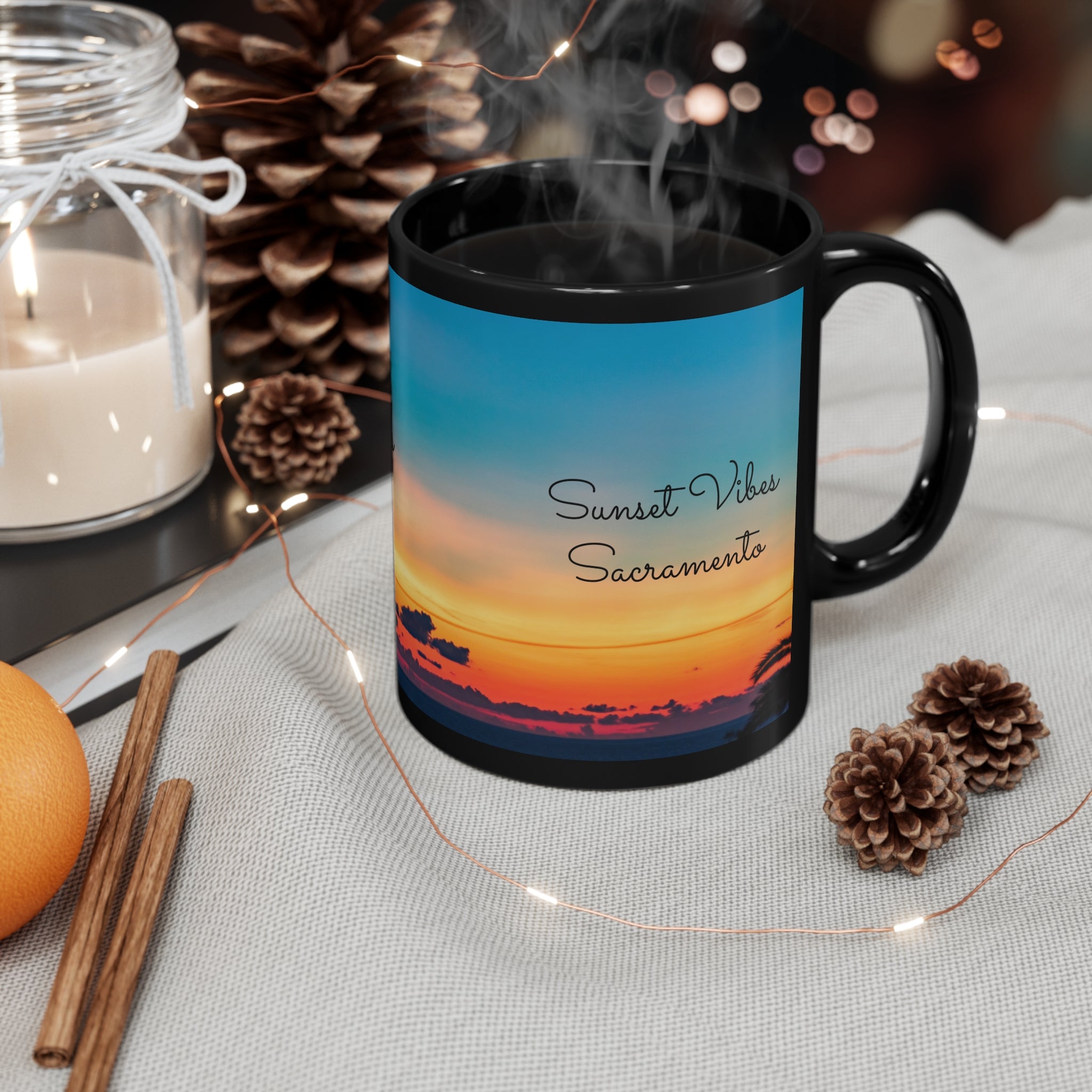 Sacramento Sunset Vibes - 11oz Black Mug