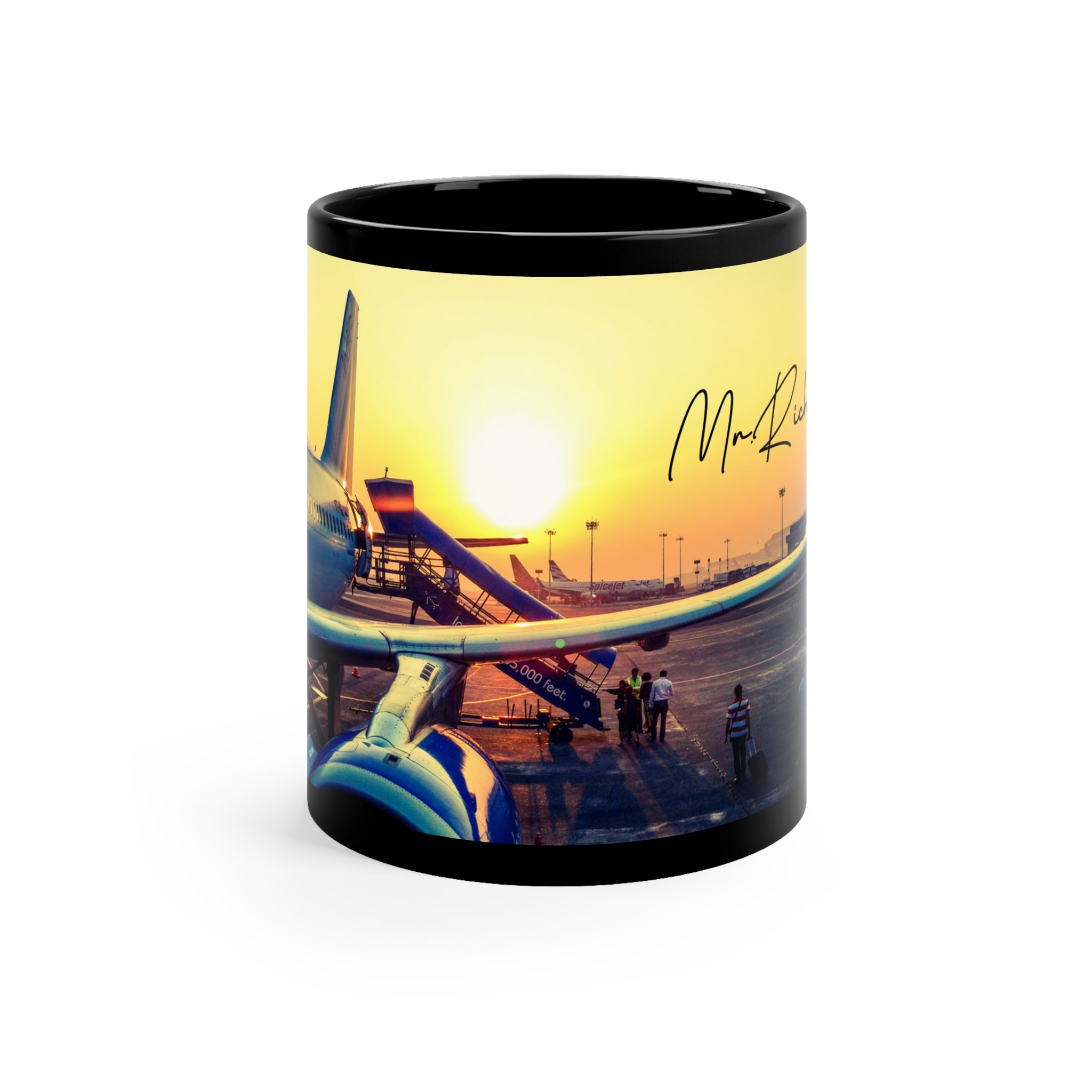 Rich Vibes Mr. Rich Vibes Sunset Plane - 11oz Black Mug