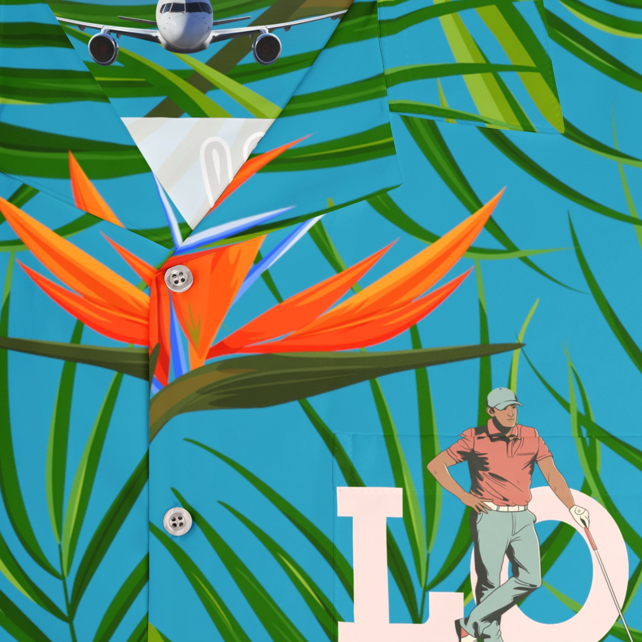 Rich Vibes Tropical RV Golfer's Love Chill Vibes - Men's Hawaiian Shirt (AOP)Turquoise