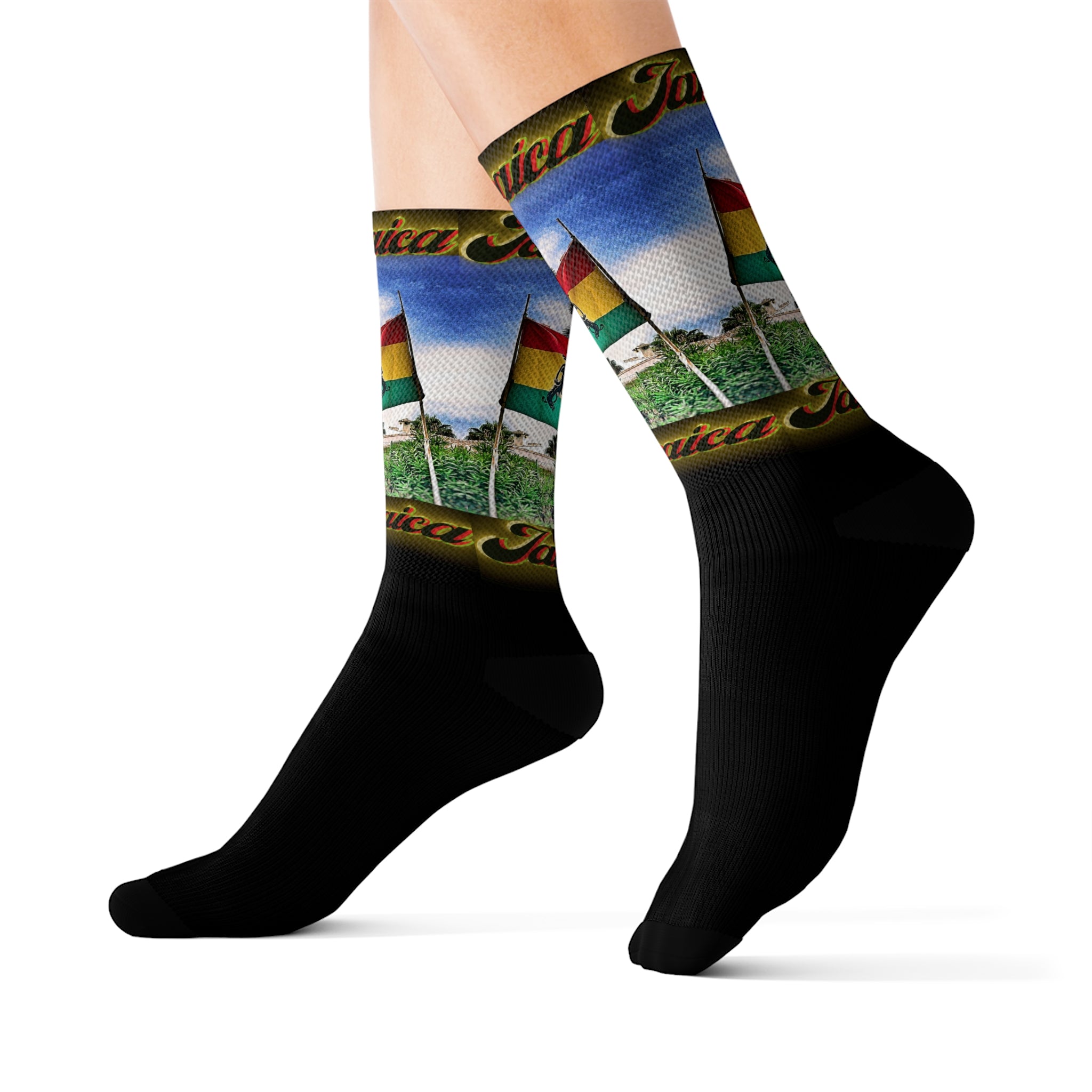 Lion Of Judah Jamaica Flag Sublimation Socks
