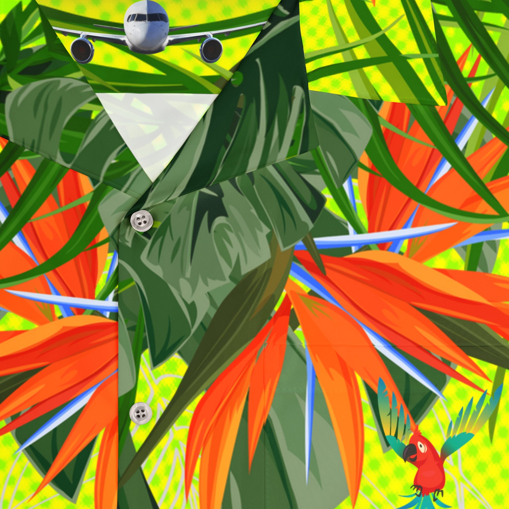 Rich Vibes Volt Green Tropical Jungle Tiger RV Golfer's  - Men's Hawaiian Shirt (AOP)