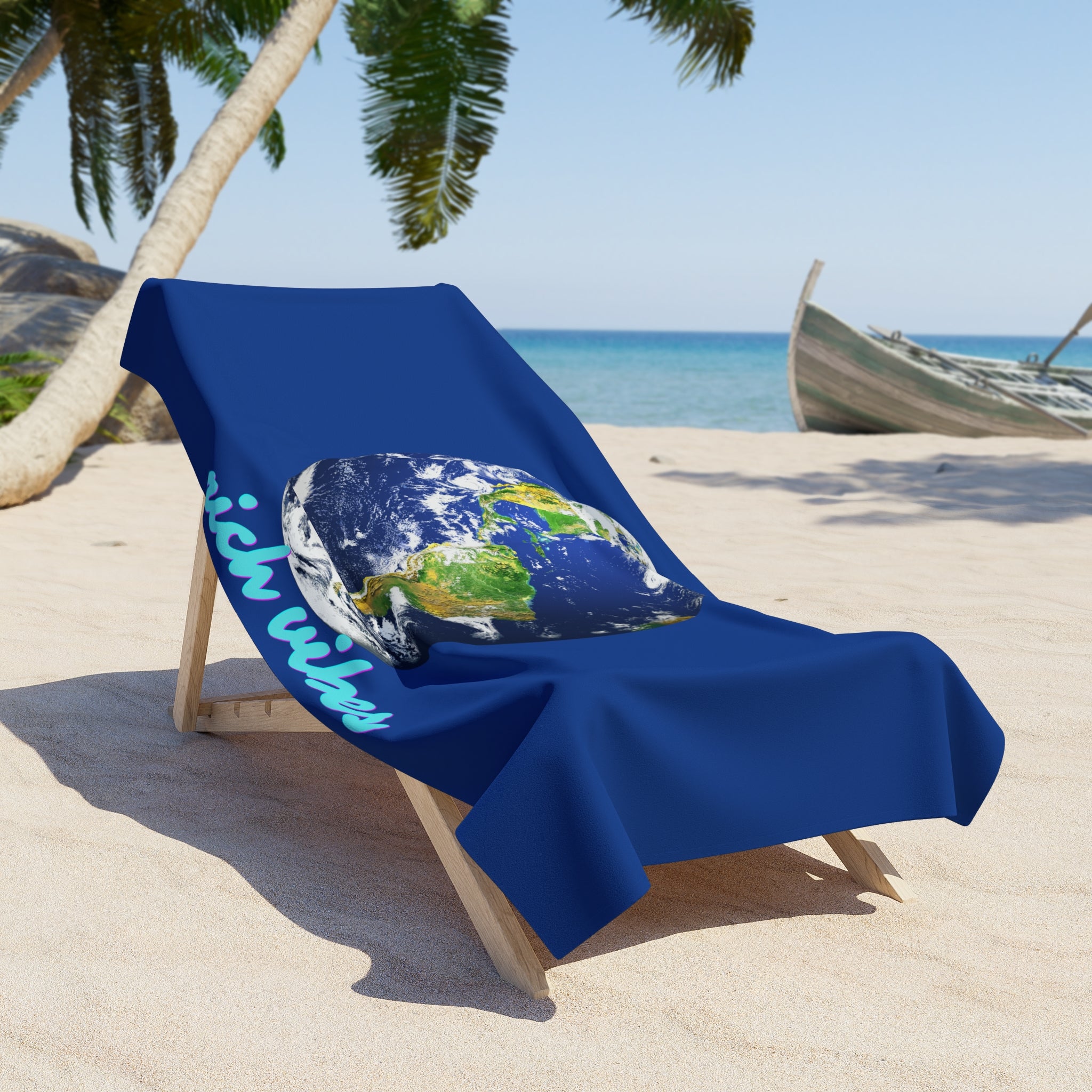 Rich Vibes Royal Blue Global - Beach Towel