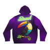 Rich Vibes RR Volt Green Tropical Purple Beach Bird 1.0 - Men's Full-Zip Hoodie (AOP)