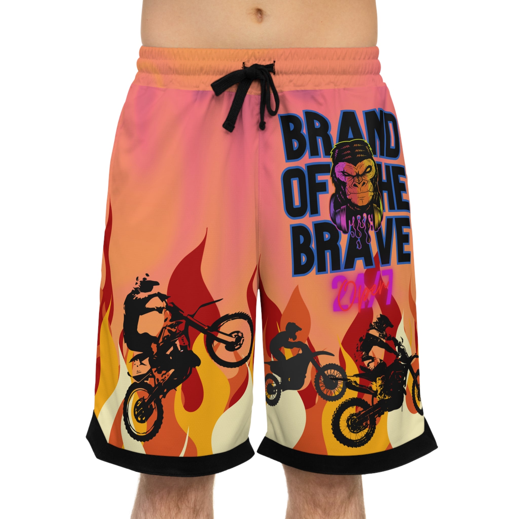 Brand Of The Brave Fire Flame Kindle Auburn - Basketball Rib Shorts (AOP)