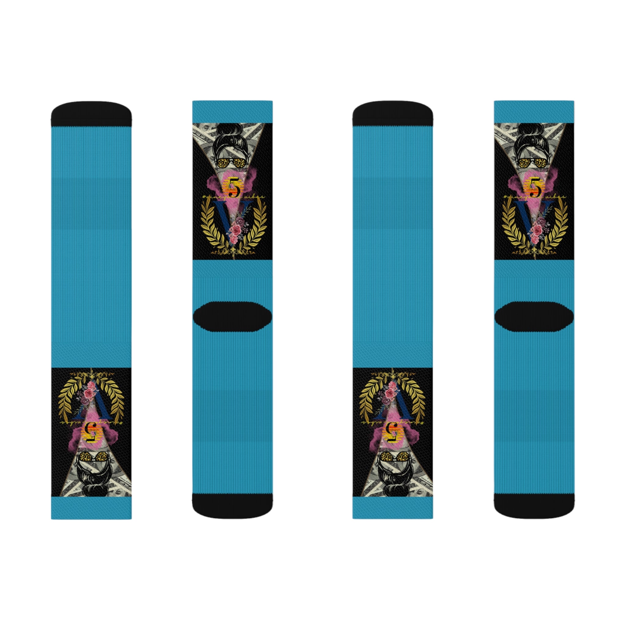 Vineyard Vibes V5 Vibes Colab Turquoise - Sublimation Socks