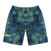 Rich Vibes Blue Green Choral Leaf Beach Chill Vibes RV1.0 - Men's Board Shorts (AOP)