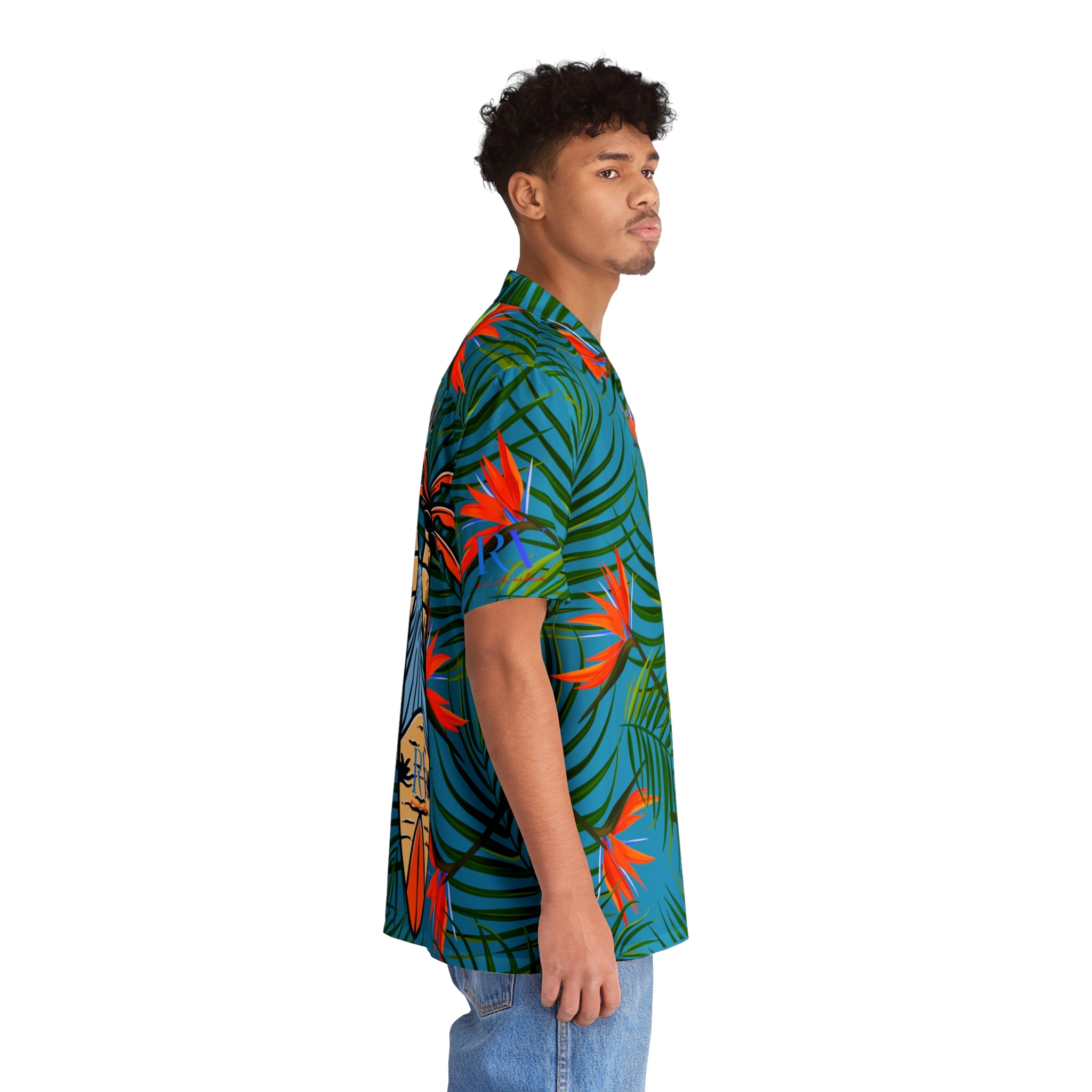 Rich Vibes Tropical RV Golfer's Love Chill Vibes - Men's Hawaiian Shirt (AOP)Turquoise