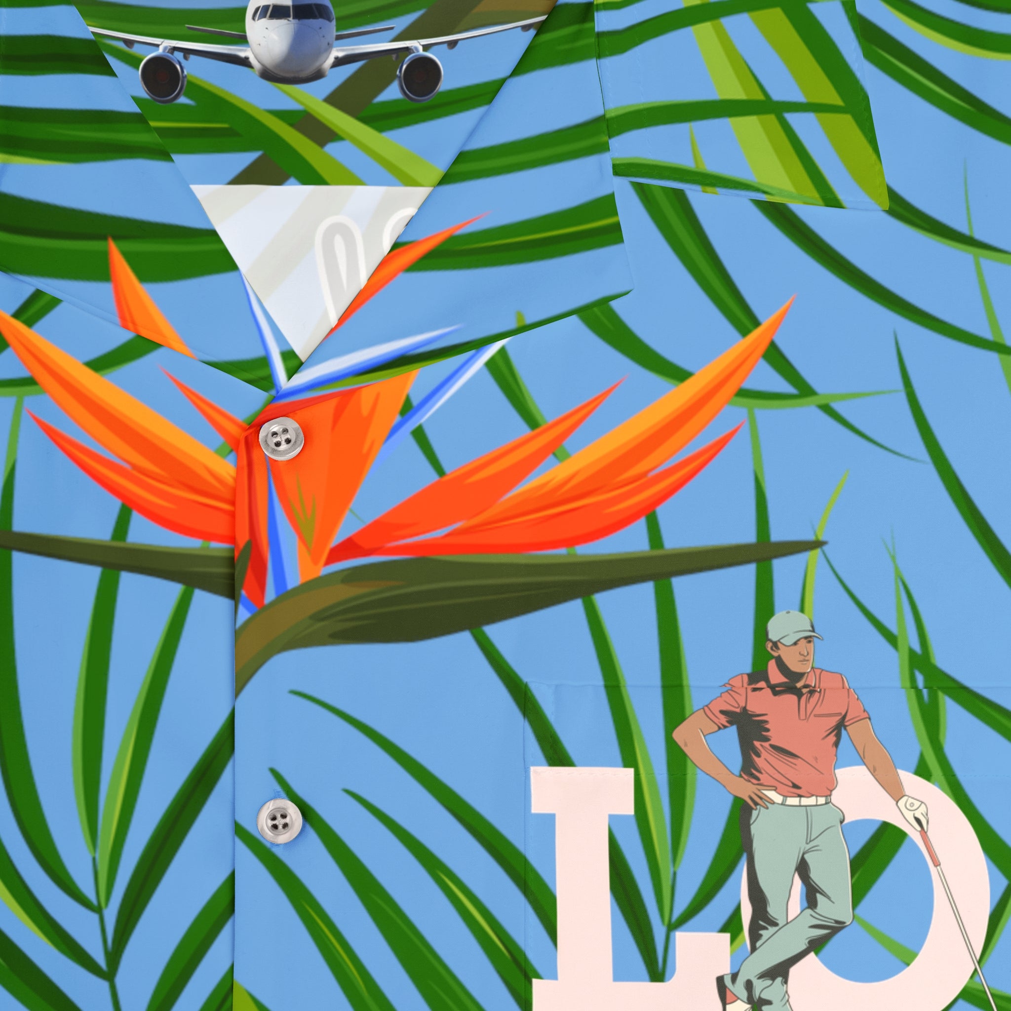 Rich Vibes Tropical RV Golfer's Love Chill Vibes - Men's Hawaiian Shirt (AOP)Light Blue