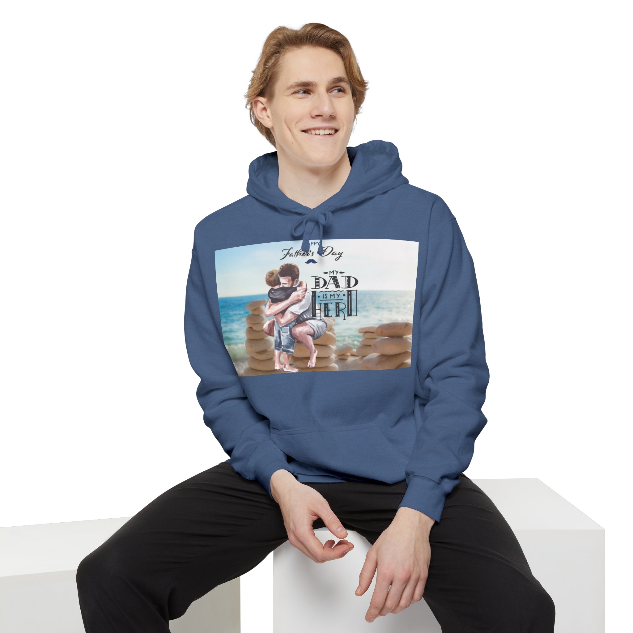 A Father's Heart Father's Day Denim - Garment-Dyed Hoodie