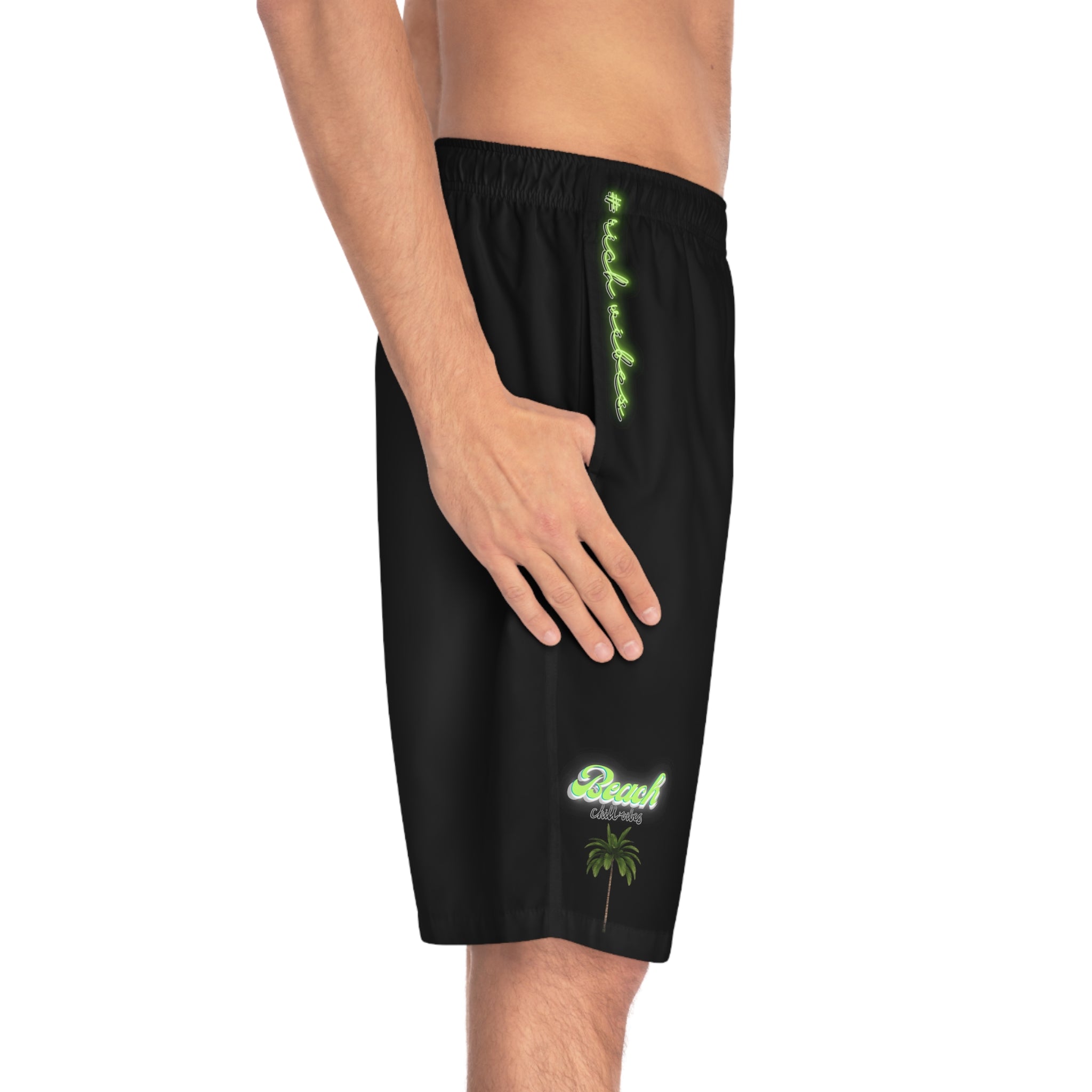 Rich Vibes Black Beach Chill Vibes 1.0 - Men's Board Shorts (AOP)
