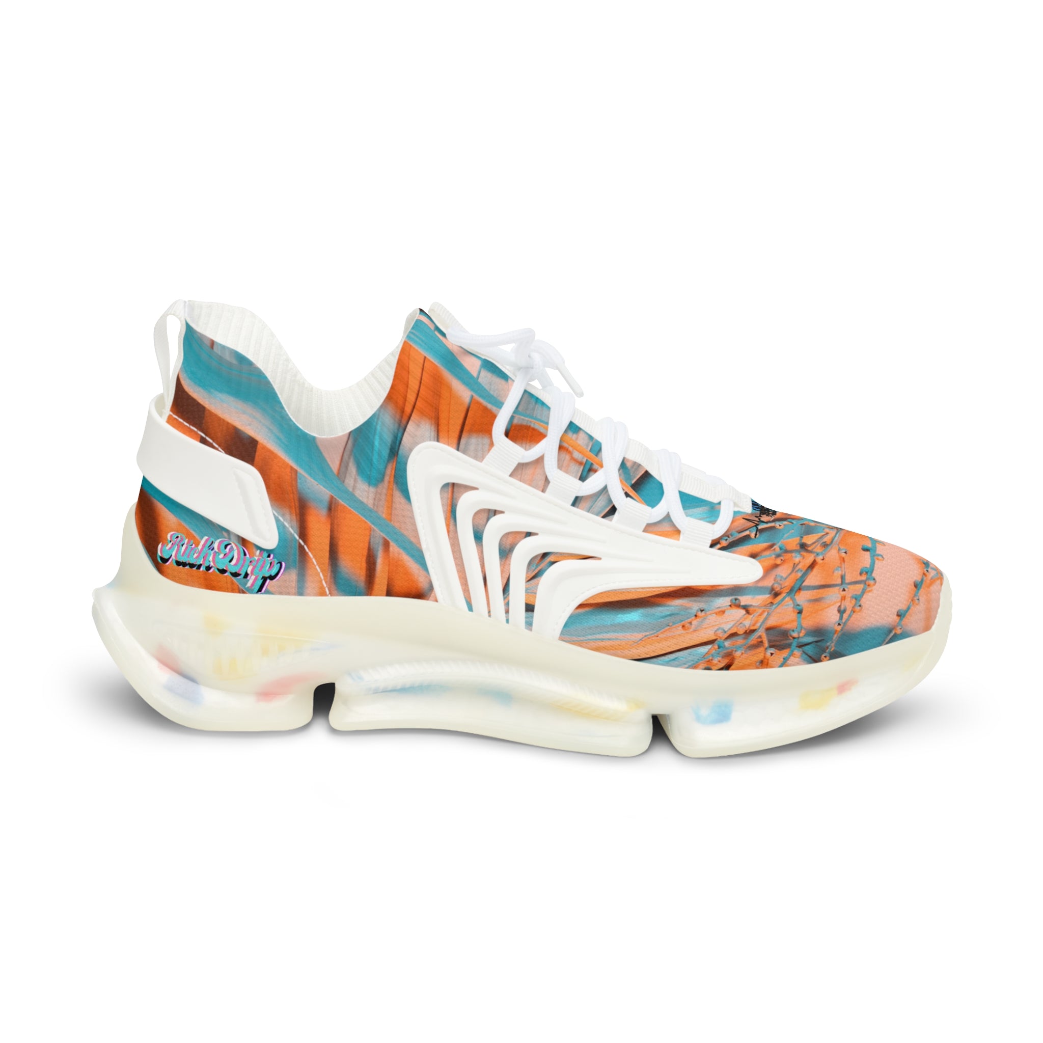 RV5 Pulse Rich Peach palm Tree - Men's Mesh Sneakers White